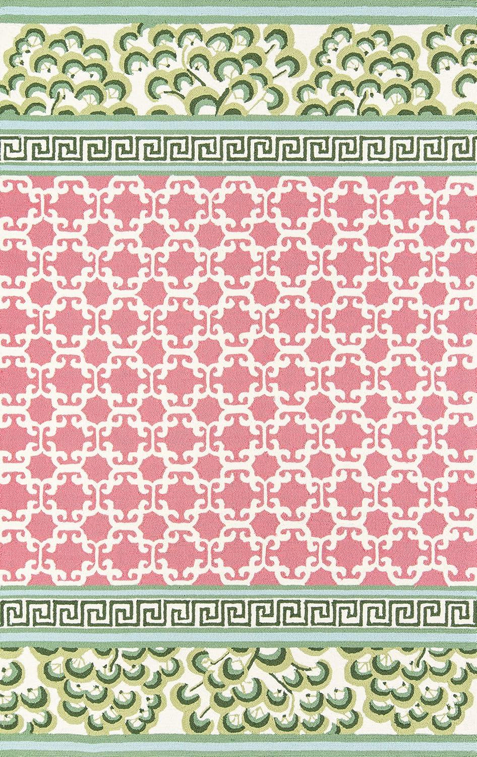 Madcap Cottage Under A Loggia Montserrat Area, Indoor Outdoor Rug, Pink, 8' X 10'