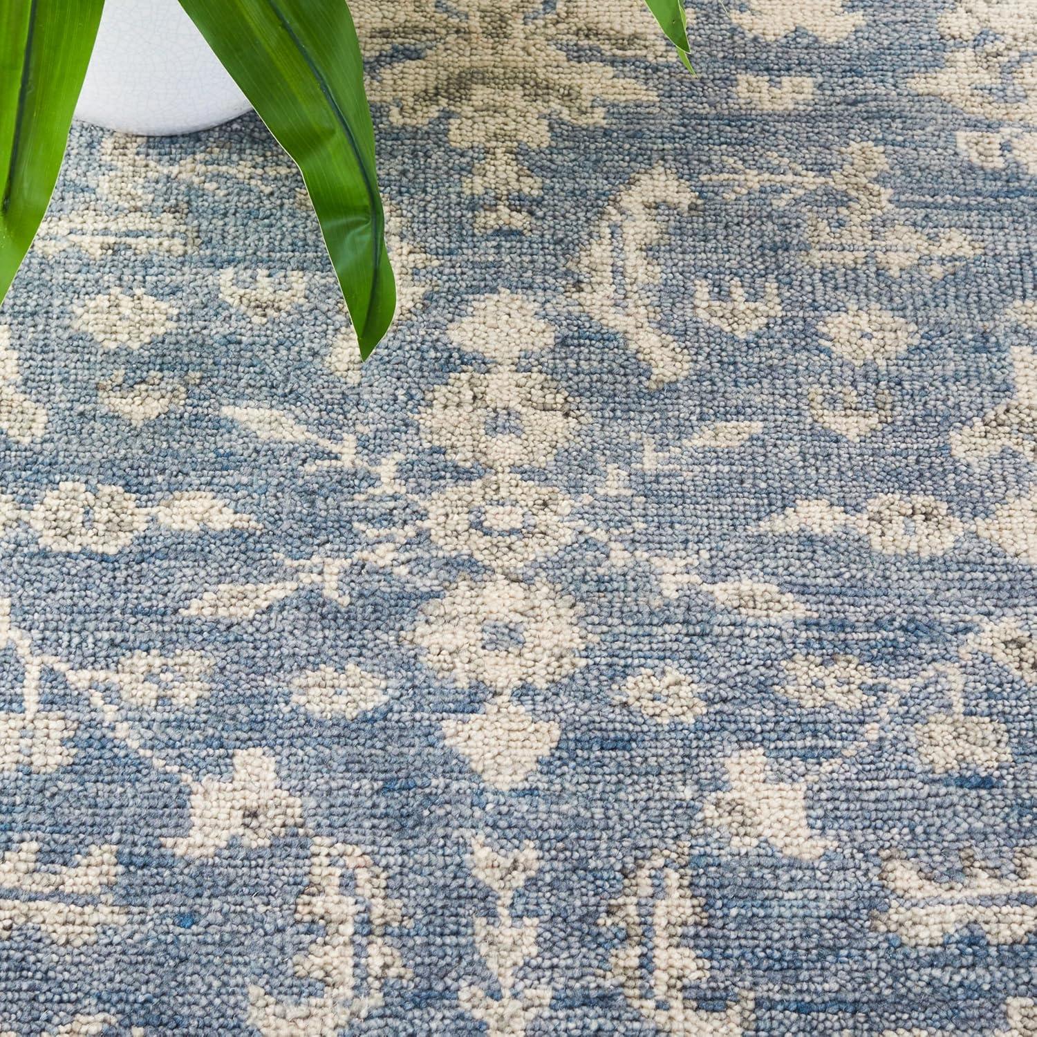 Samarkand SRK109 Hand Knotted Area Rug - Blue/Grey - 8'x10' - Safavieh.