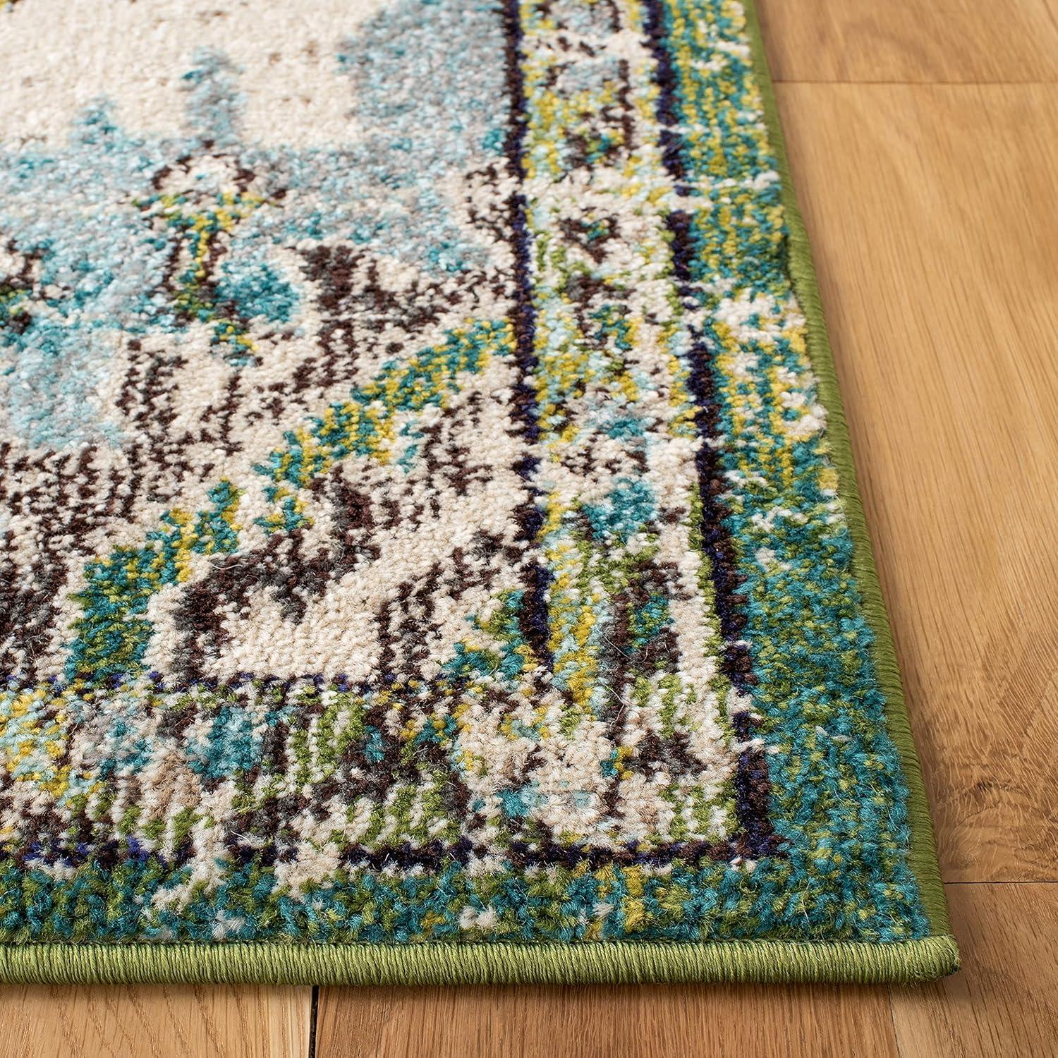 Madison MAD484 Power Loomed Indoor Area Rug - Green/Light Blue - 8'x10' - Safavieh