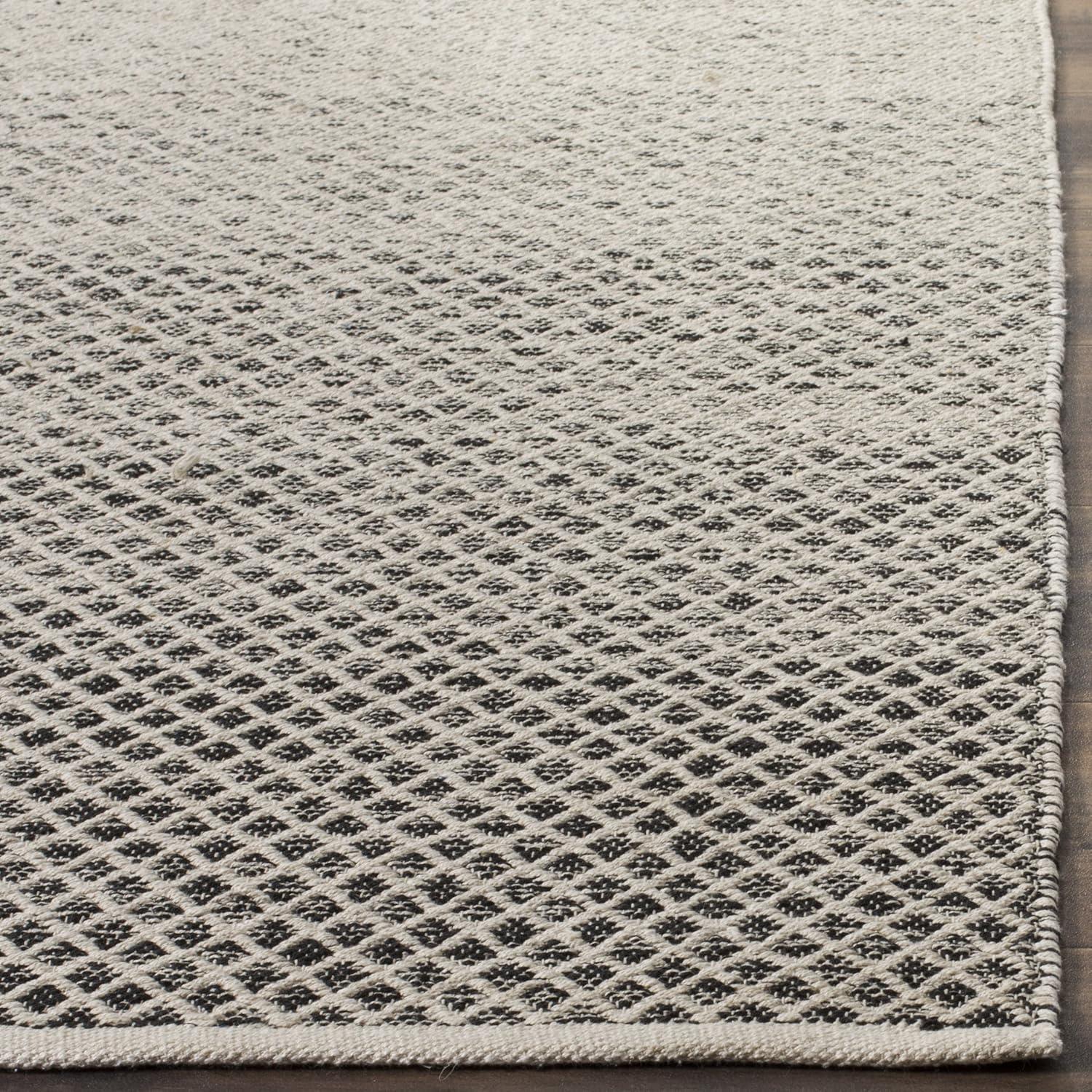 Montauk MTK601 Hand Woven Indoor Area Rug - Black/Ivory - 8'x10' - Safavieh