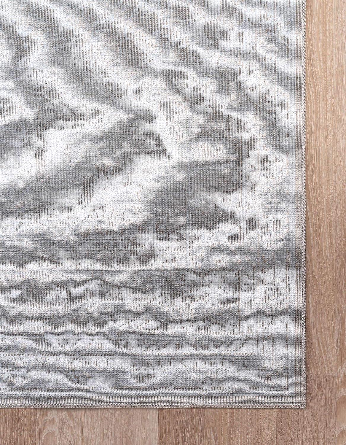 Eliza Blue and Khaki Stain-Resistant Synthetic 8' x 10' Rug
