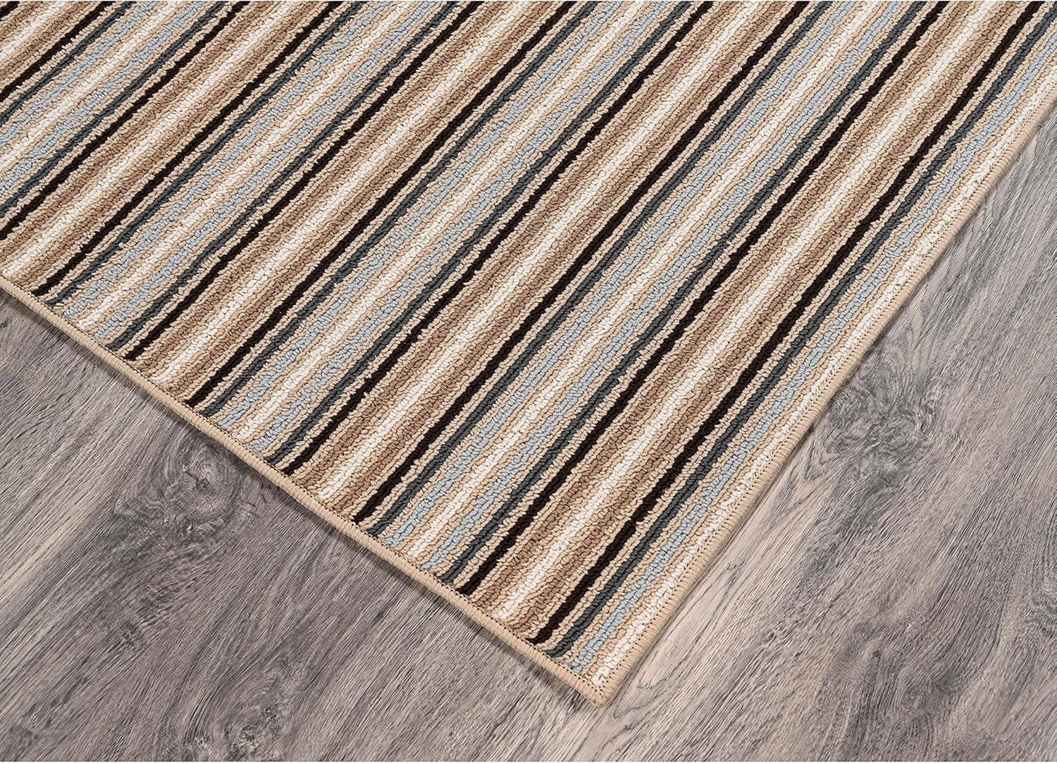 Nantucket Stripe Earth Tone Tufted Area Rug 3' x 5'