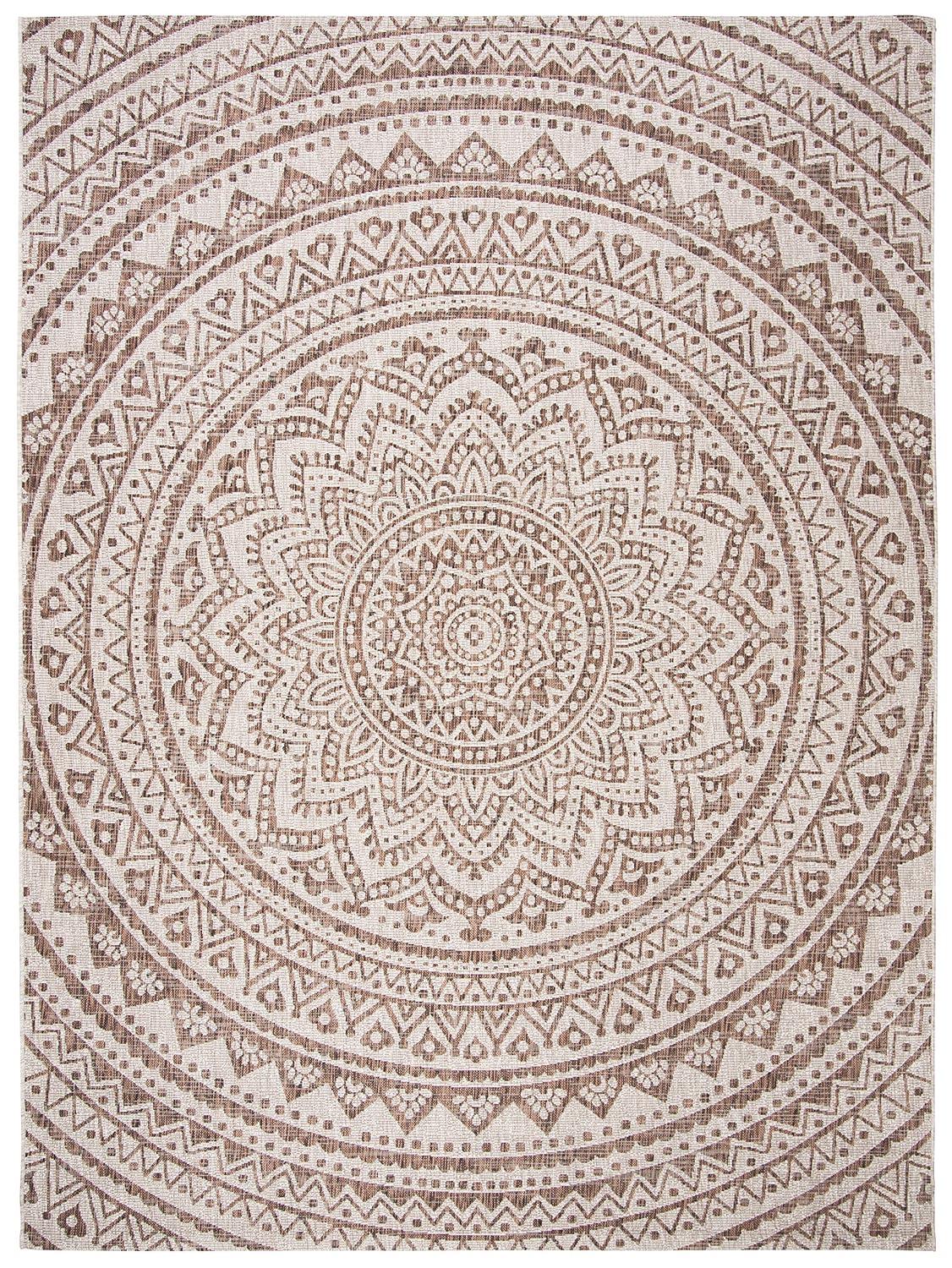 Courtyard CY8734 Power Loomed Indoor and Outdoor Area Rug - Light Beige/Light Brown - 9'x12' - Safavieh