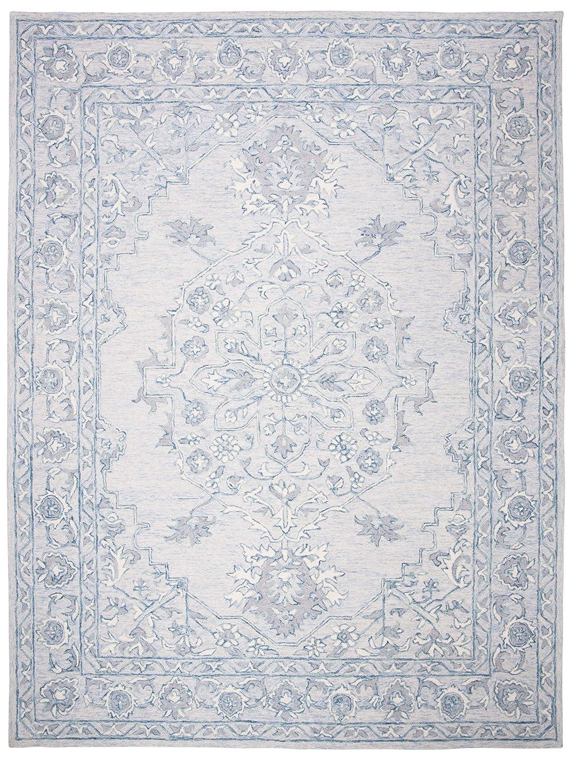 Micro-Loop MLP504 Hand Tufted Indoor Area Rug - Light Blue/Ivory - 8'x10' - Safavieh
