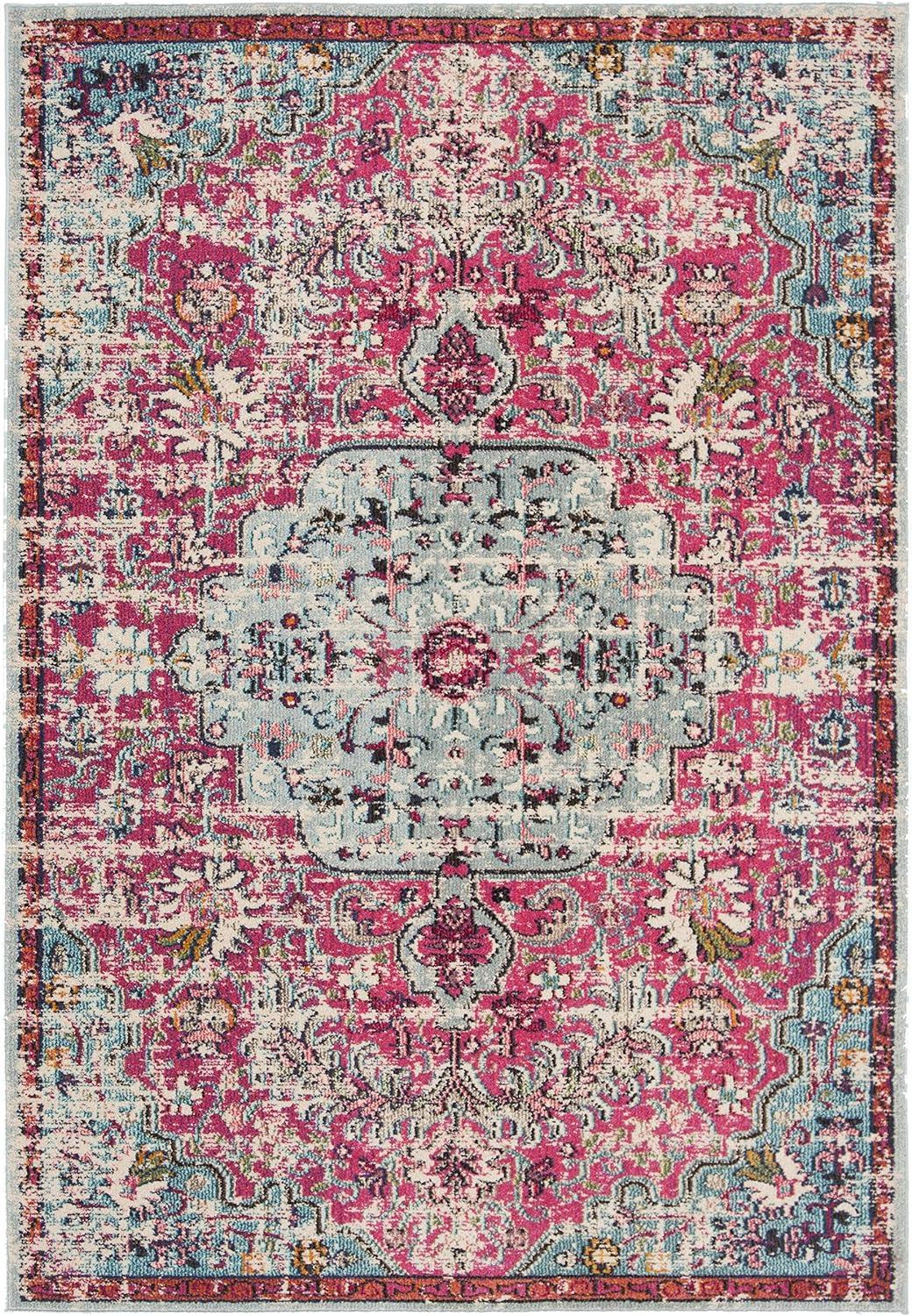 Madison MAD447 Power Loomed Area Rug - Fuchsia/Teal - 6'x9' - Safavieh.