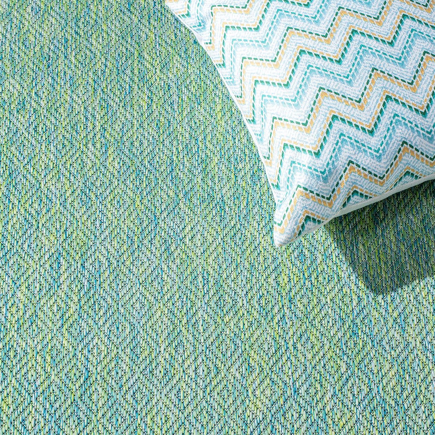 Courtyard CY8521 Power Loomed Indoor/Outdoor Area Rug - Green/Blue - 8'x10' - Safavieh.