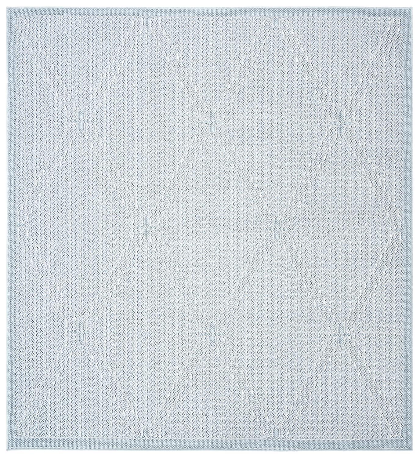 Bermuda BMU811 Power Loomed Indoor/Outdoor Area Rug - Light Blue/Ivory - 5'x5' - Safavieh.