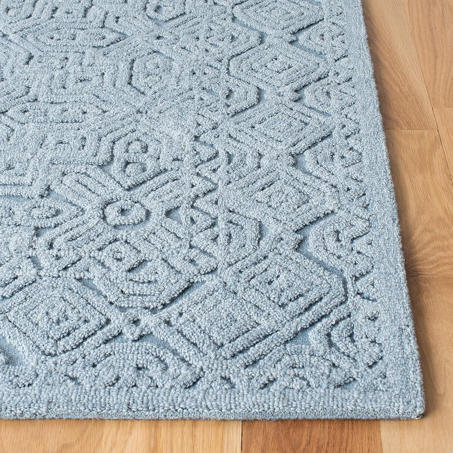 SAFAVIEH Textural Collection TXT101M Handmade Blue Rug