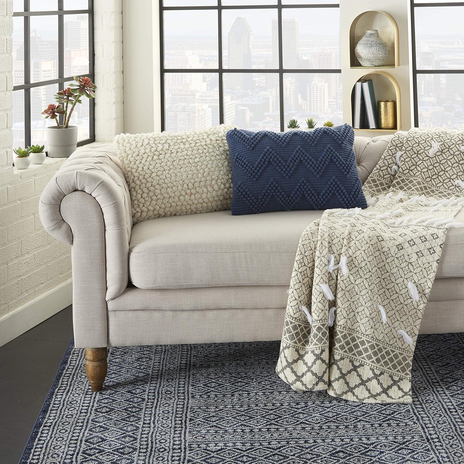 Nourison Life Styles Decorative Throw Pillow, 14" x 20", Navy
