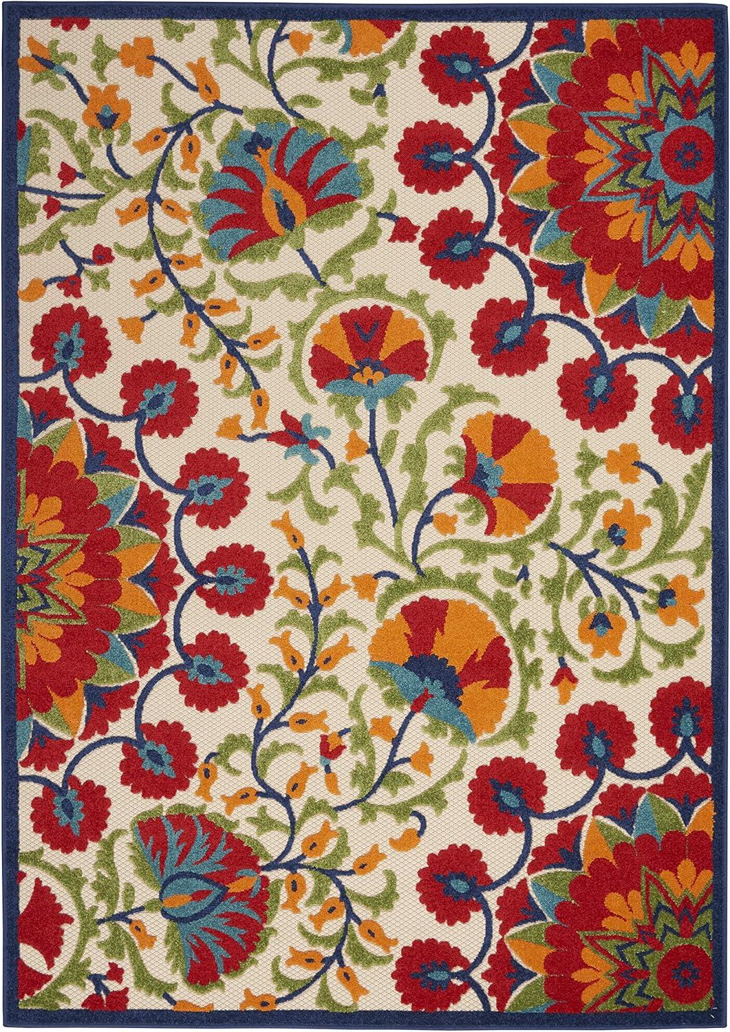 Nourison Aloha Transitional Floral Outdoor Rug