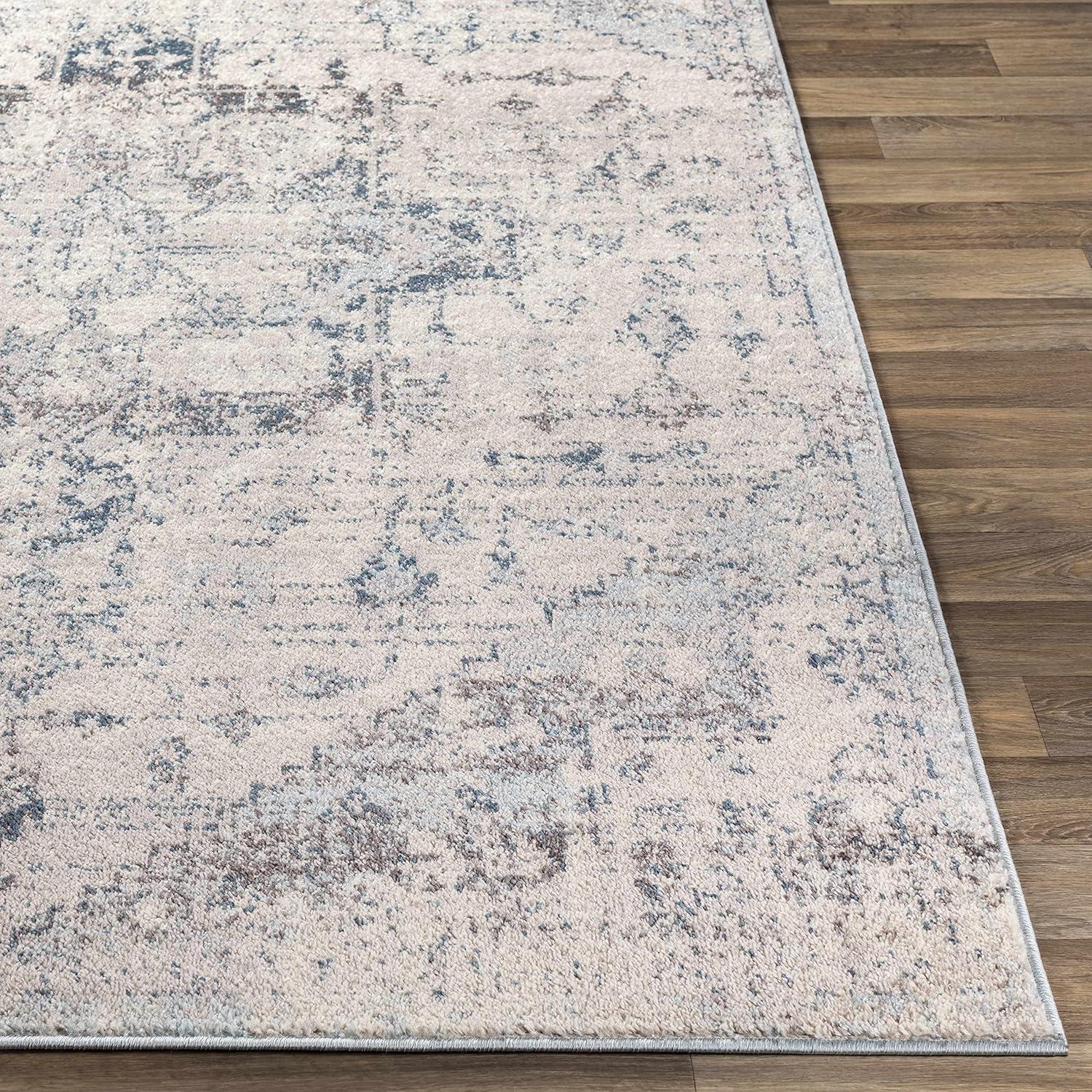 BoutiqueRugs Orrick Oriental Boho Vintage Large Area Rug - Farmhouse Traditional Patterned Rug for Living Room, Bedroom, Dining Room - Pale Blue, Aqua, Cream, Brown - 8'10" x 12' (9x12 Area Rug)