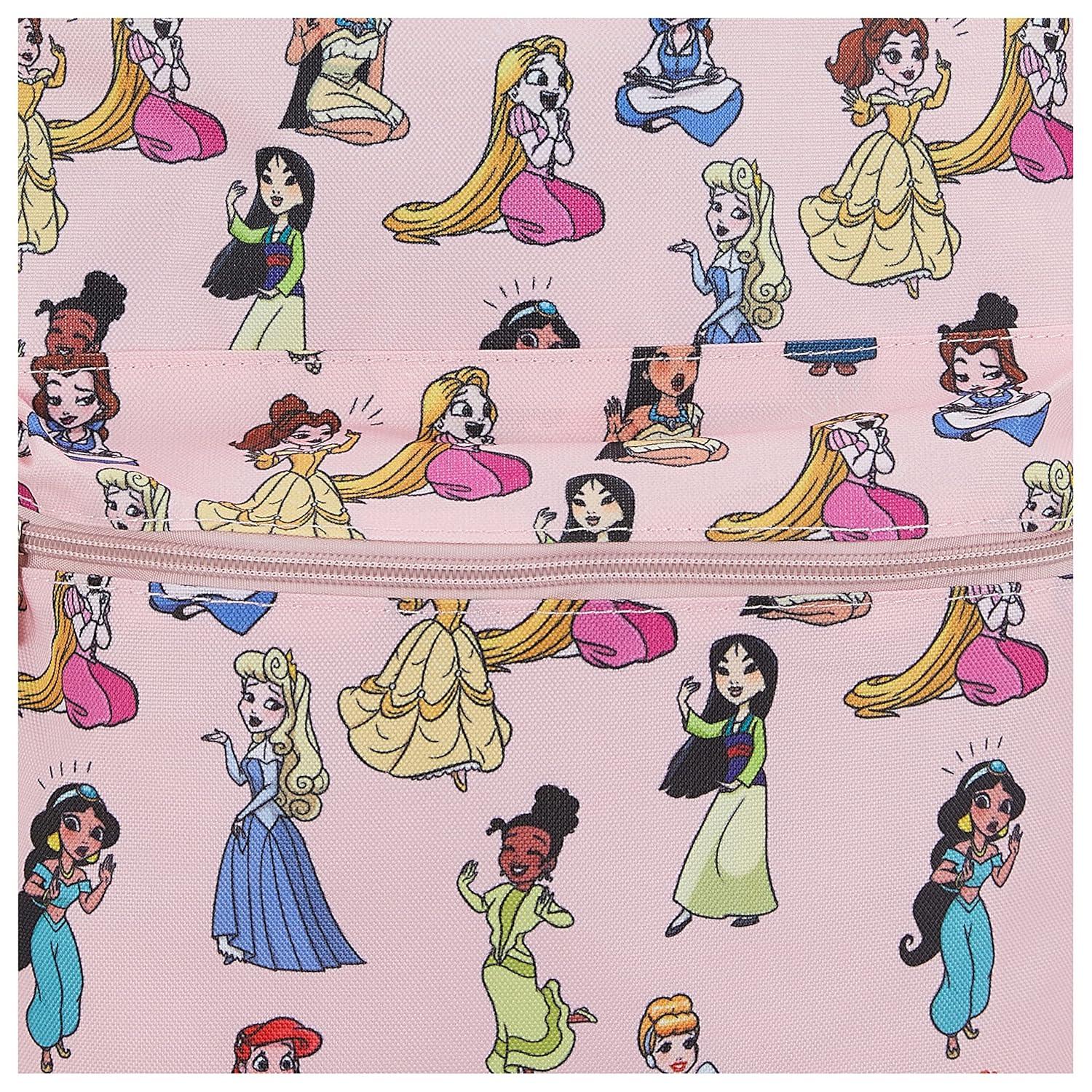 Disney Princess Mochila de 16" con Estampado Integral para Niña Rosa