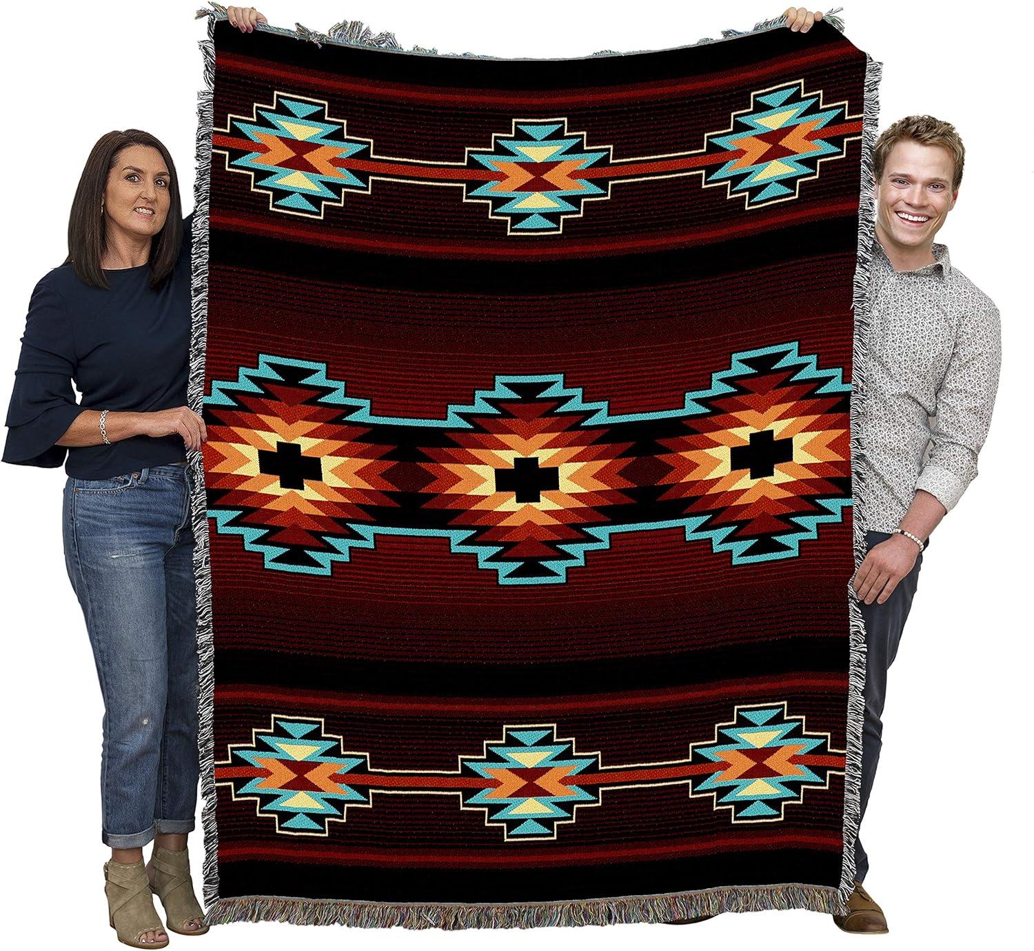 Southwest Native American Inspired Cotton Tapestry Throw Blanket