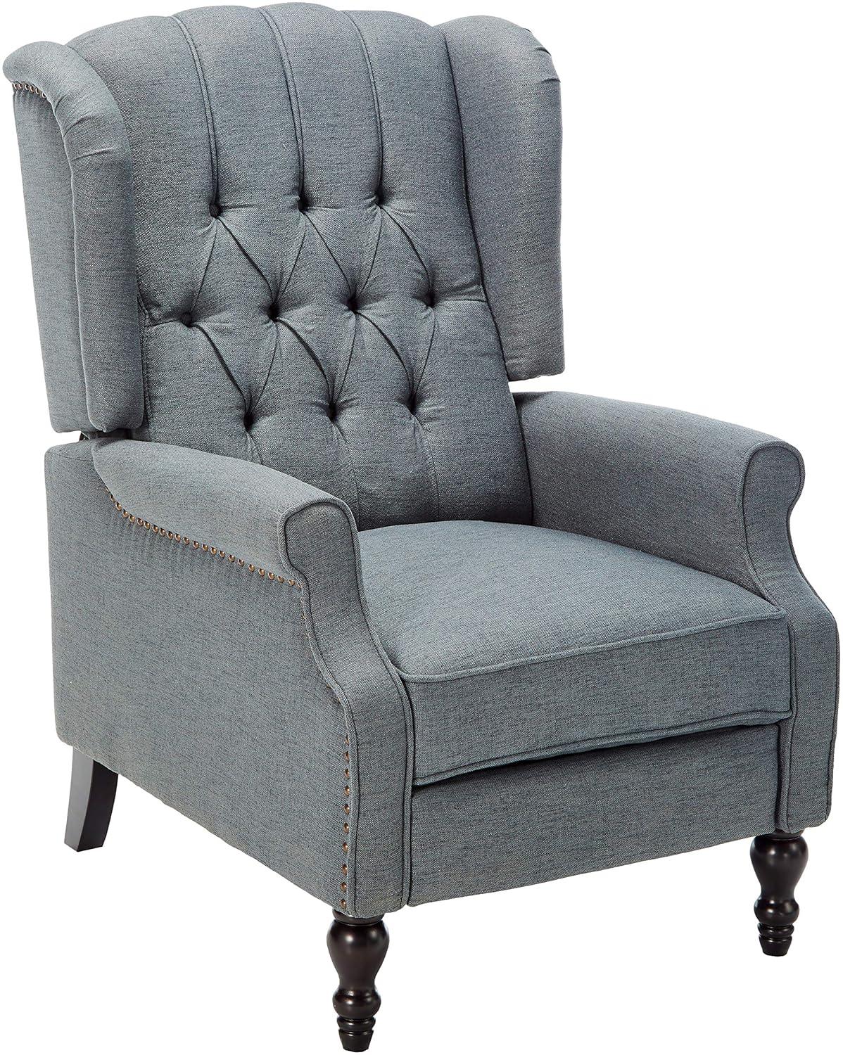 Walter Recliner - Charcoal - Christopher Knight Home: Upholstered Pushback Club Chair