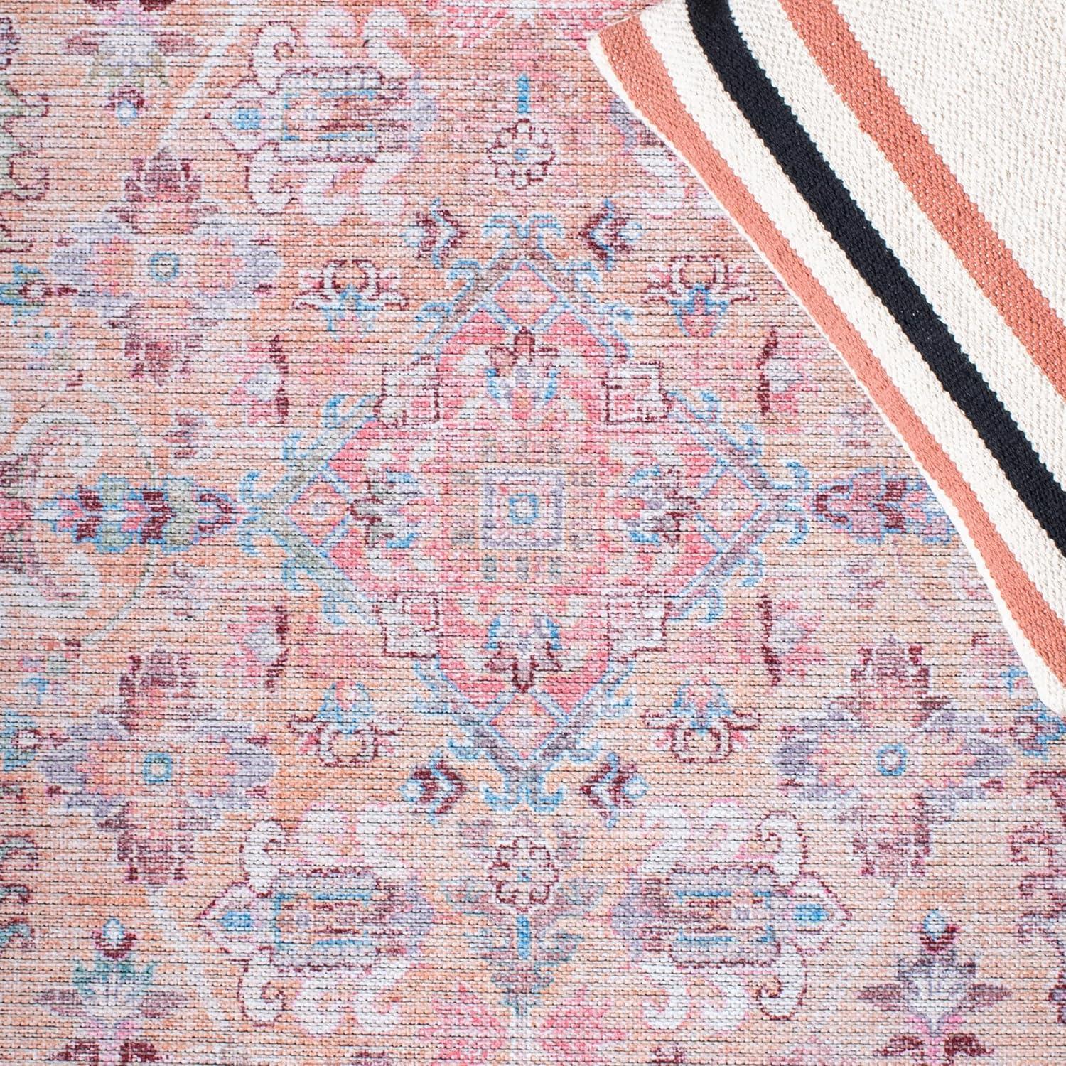 Serapi SEP515 Power Loomed Machine Washable Area Rug - Beige/Pink - 4'x6' - Safavieh.
