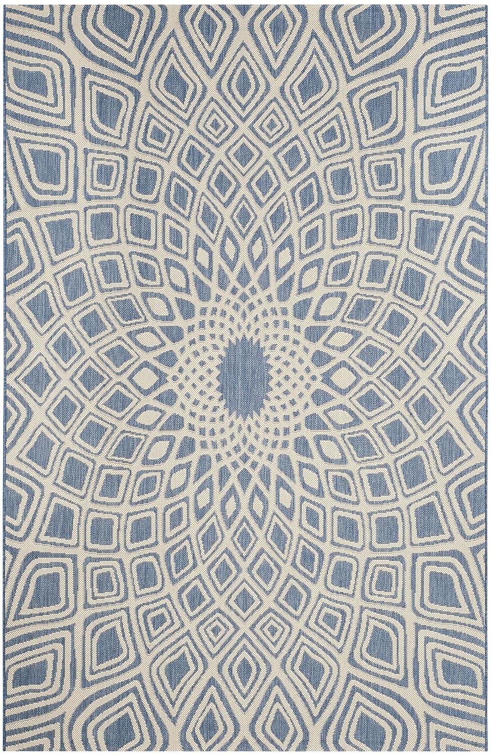 Courtyard CY6616 Power Loomed Indoor/Outdoor Area Rug - Blue/Beige - 5'3"x7'7" - Safavieh.
