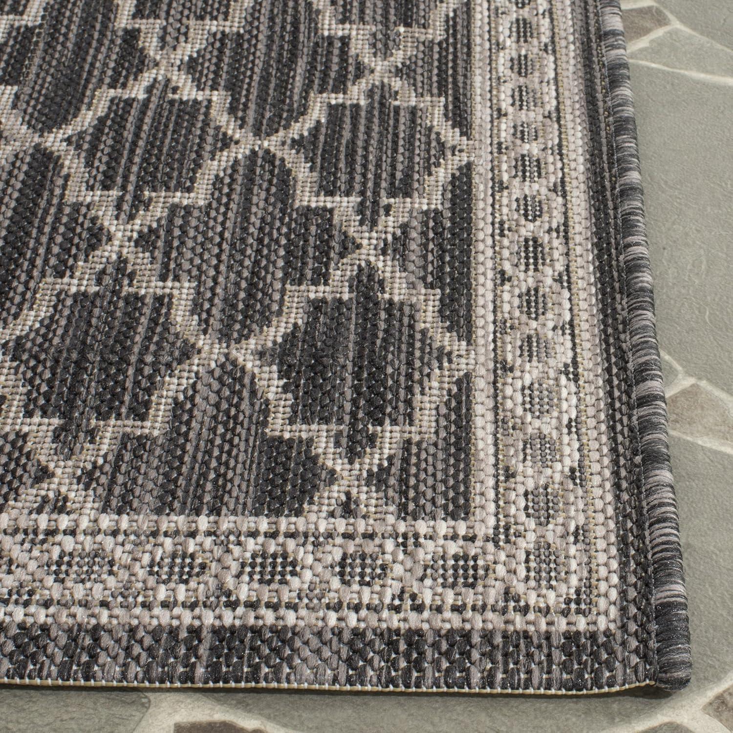 Courtyard CY8871 Power Loomed Indoor/Outdoor Runner Rug - Black/Beige - 2'3"x12' - Safavieh.