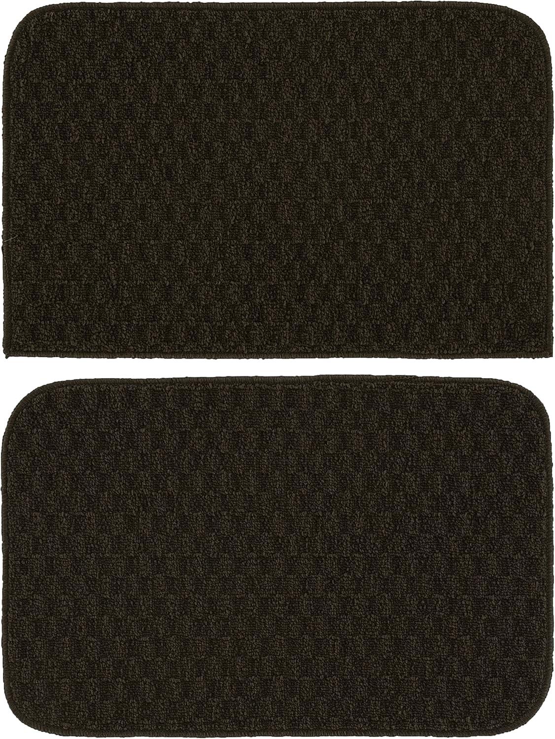 Garland Rug Town Square Mocha Kitchen Rug Set, 2 Piece Sliced Set (18"x28" Sliced, and 18"x28")