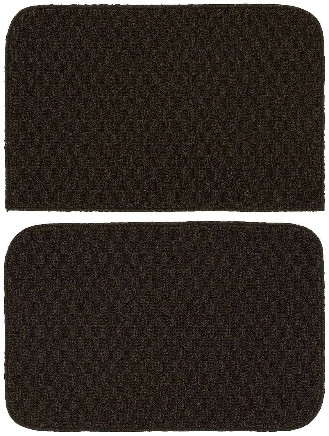 Garland Rug Town Square Mocha Kitchen Rug Set, 2 Piece Sliced Set (18"x28" Sliced, and 18"x28")