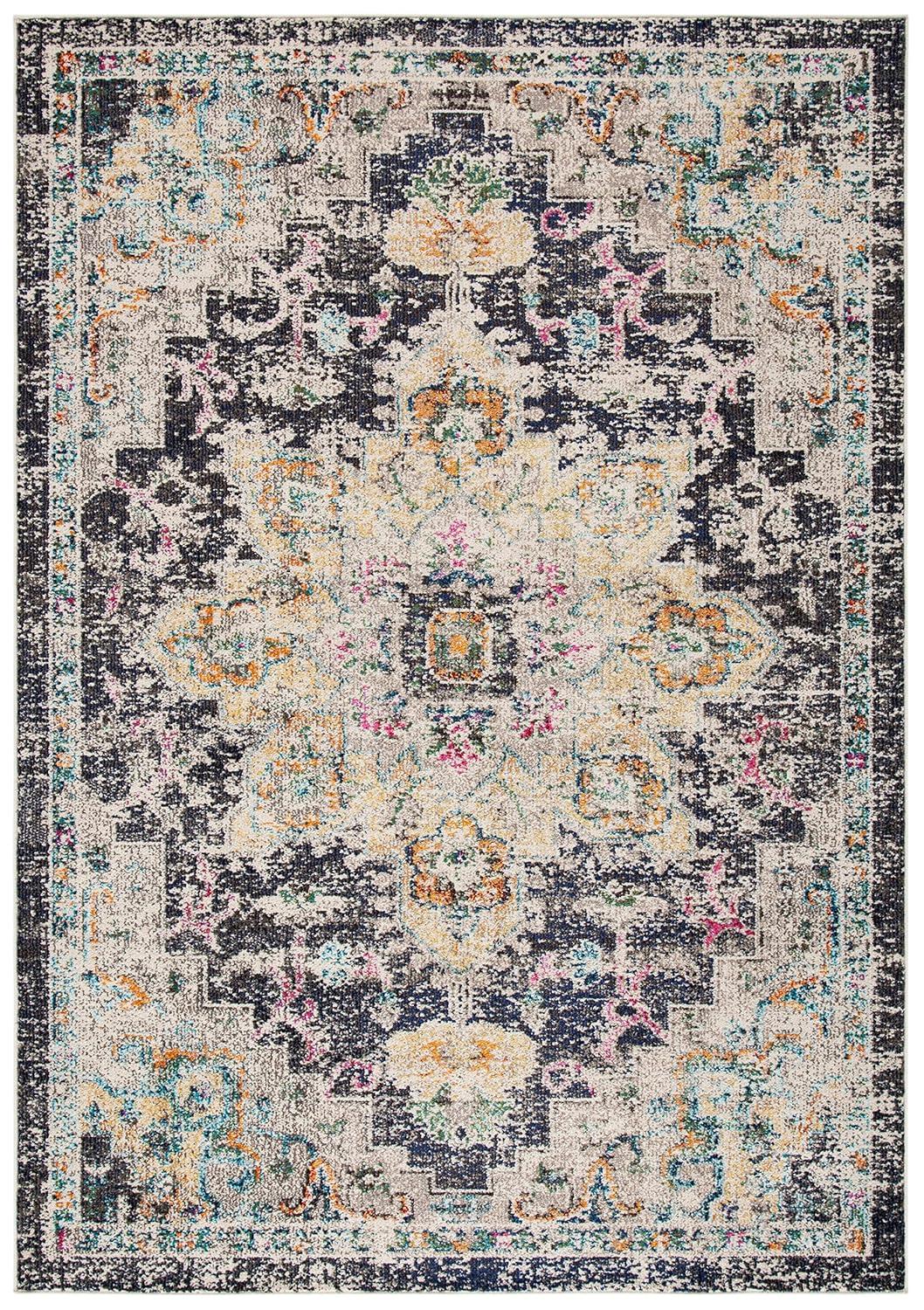 Madison MAD473 Power Loomed Indoor Area Rug - Black/Gold - 4'x6' - Safavieh