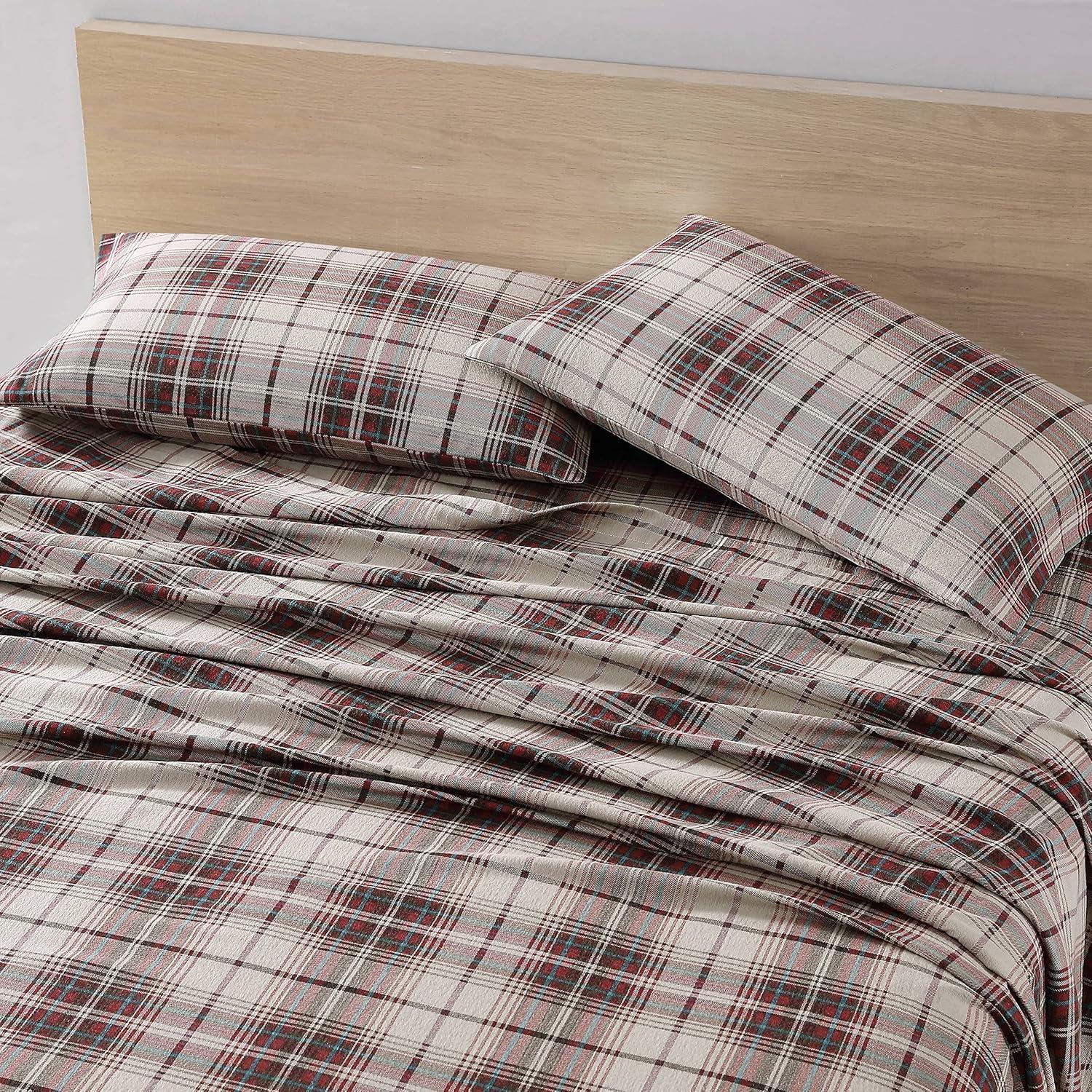 Eddie Bauer Flannel Sheet Set, King, Montlake Plaid