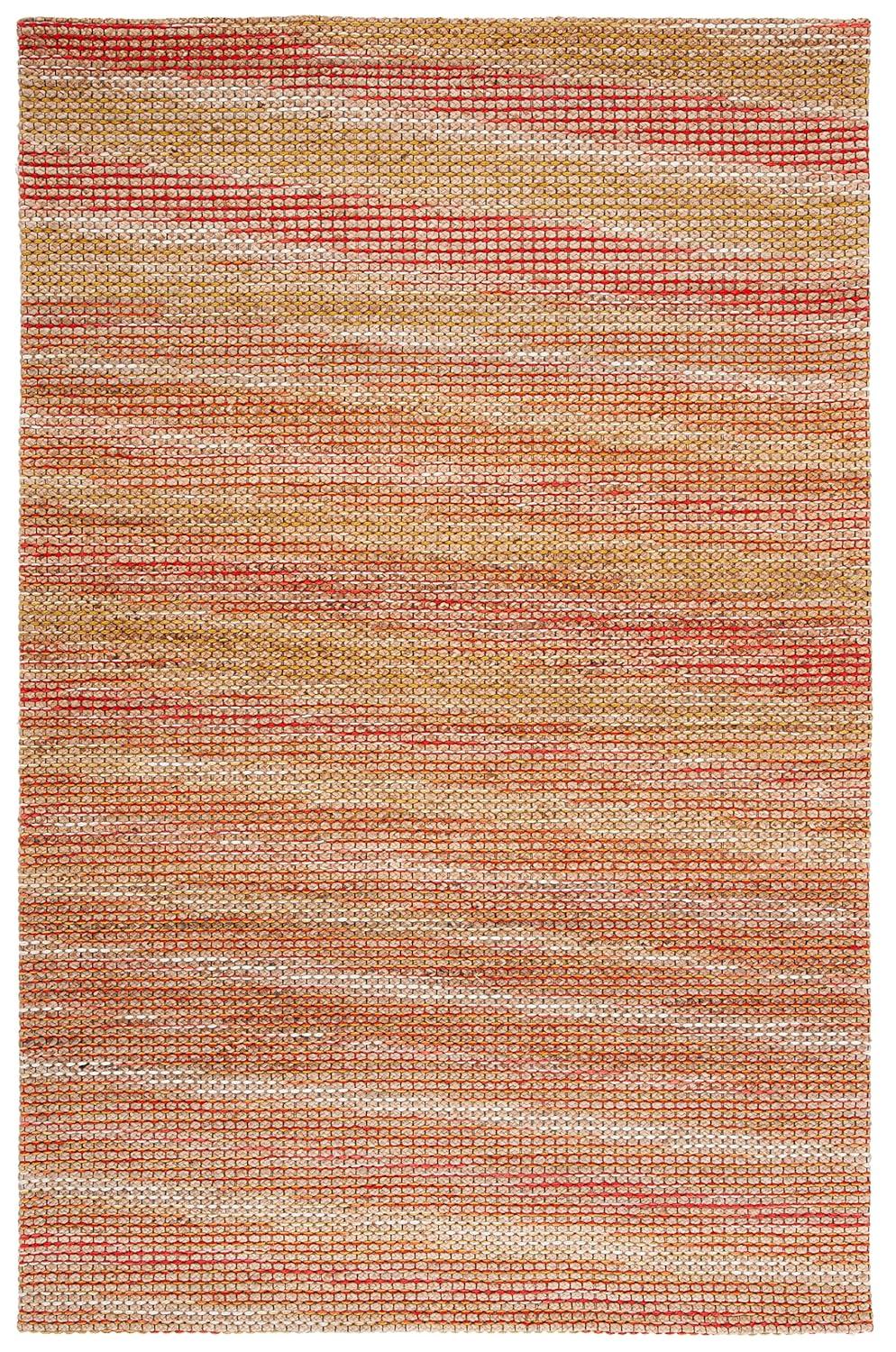 Marbella MRB851 Hand Loomed Indoor Area Rug - Natural/Red - 5'x8' - Safavieh