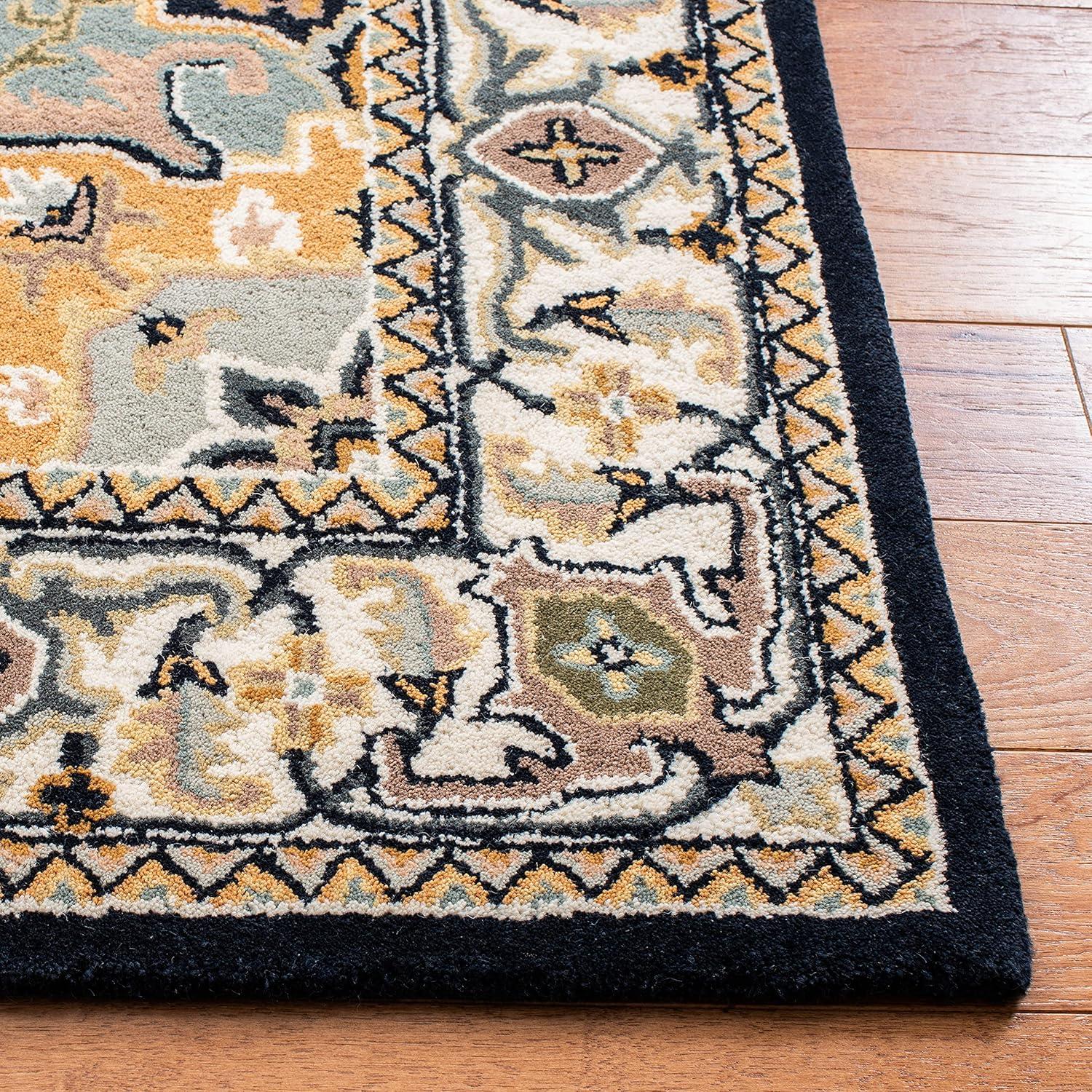 Heritage HG625 Handmade Area Rug - 9'x12' - Navy/Ivory - Safavieh