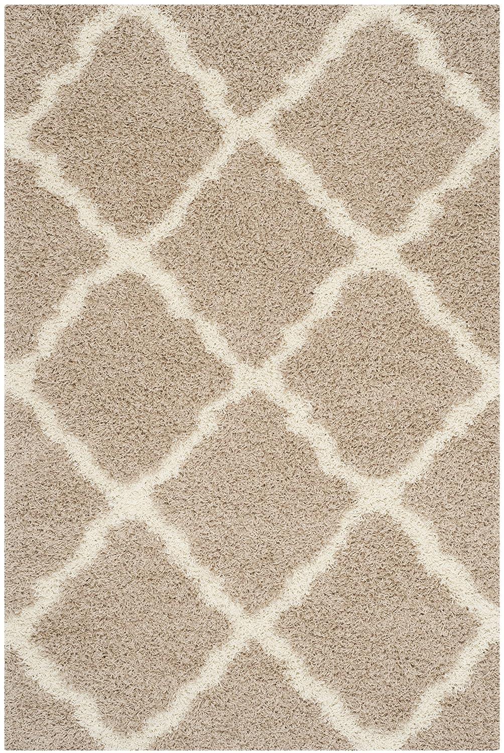 Dallas Shag SGD257 Power Loomed Indoor Area Rug - Beige/Ivory - 6'x9' - Safavieh.