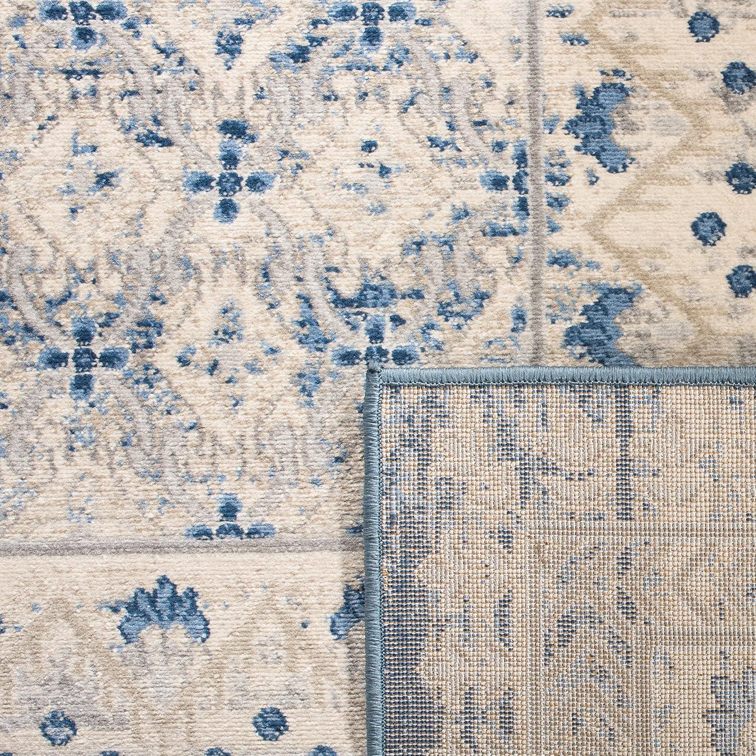 Brentwood BNT899 Power Loomed Indoor Area Rug - Light Grey/Blue - 5'x5' - Safavieh