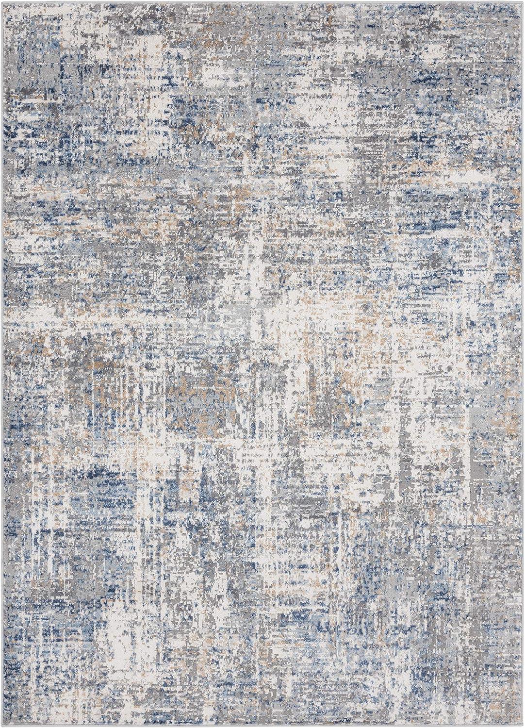 United Weavers Austin Area Rug 4540 20160 Elegance Blue Vintage Scratched 5' 3" x 7' 2" Rectangle