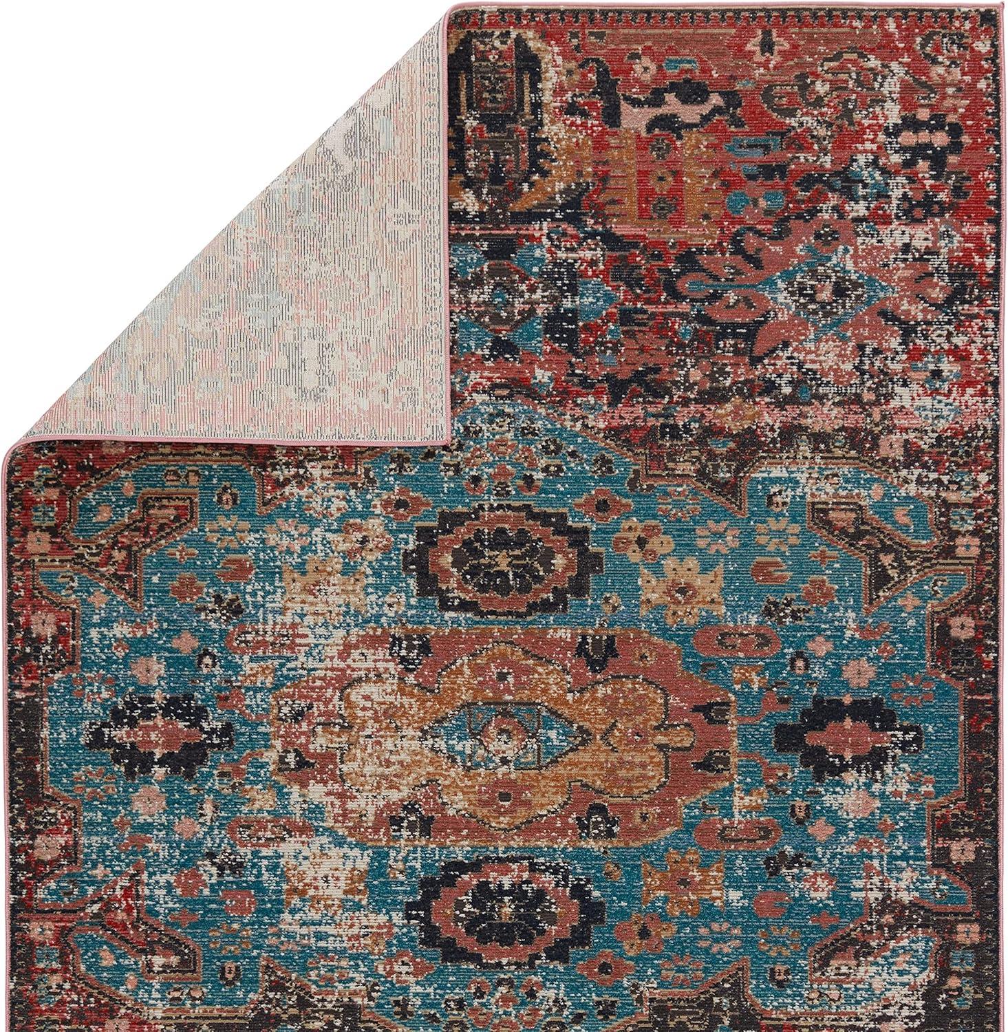 Presia Indoor/Outdoor Medallion Area Rug Red/Teal - Jaipur Living