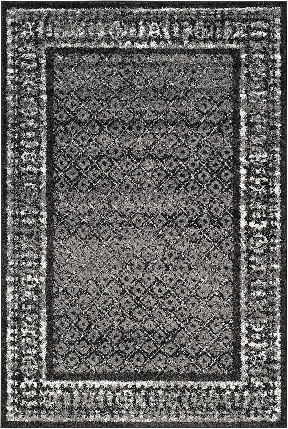 Adirondack ADR110 Machine Made Indoor Area Rug - Black/Silver - 6'x9' - Safavieh