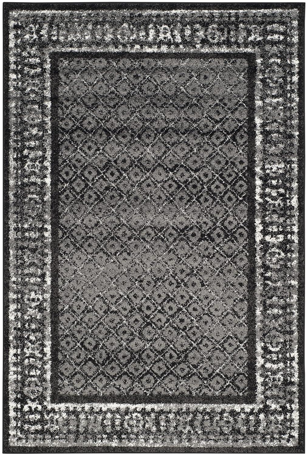Adirondack ADR110 Machine Made Indoor Area Rug - Black/Silver - 6'x9' - Safavieh