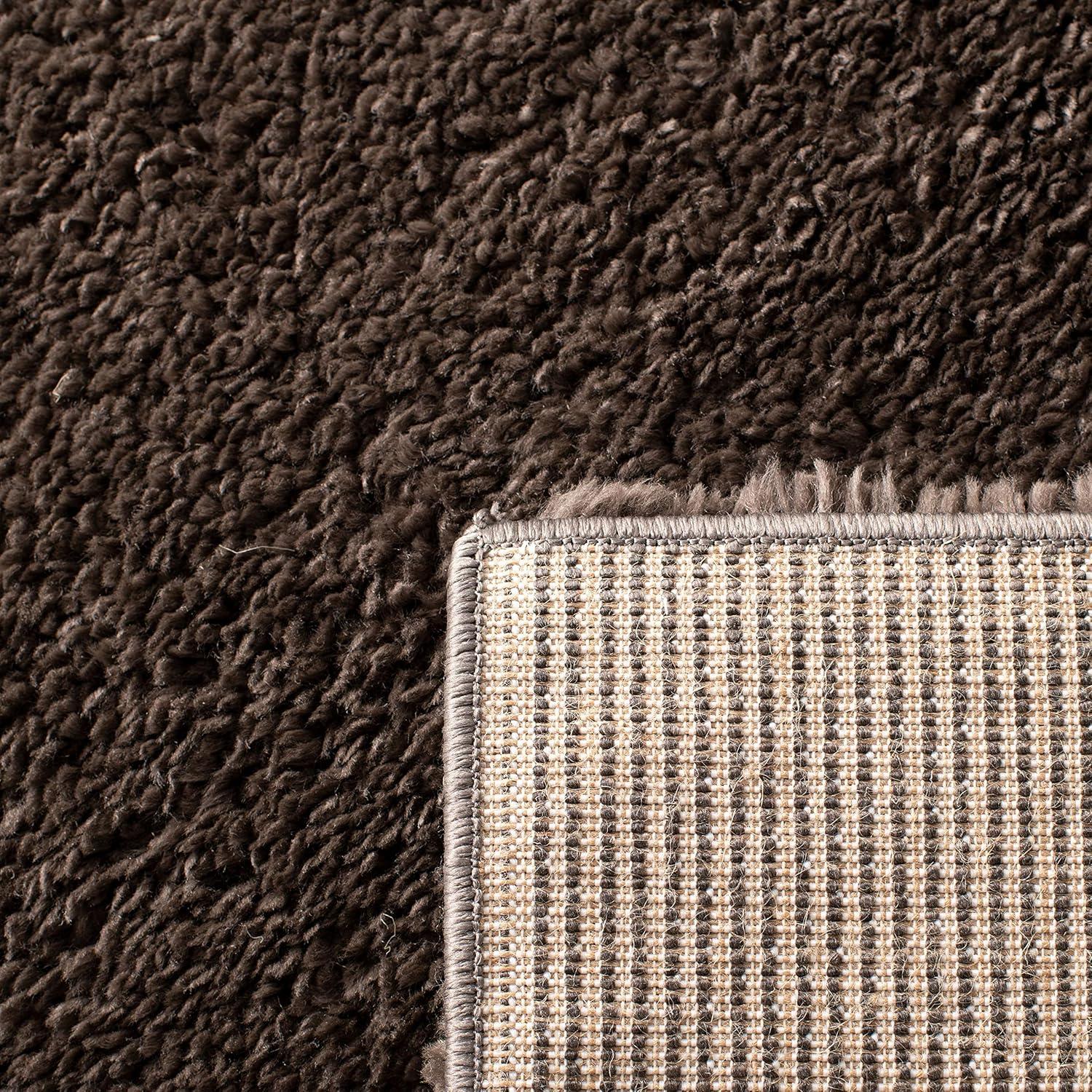 August Shag 900 AUG900 Power Loomed Indoor Accent Rug - Brown - 3'x3' - Safavieh