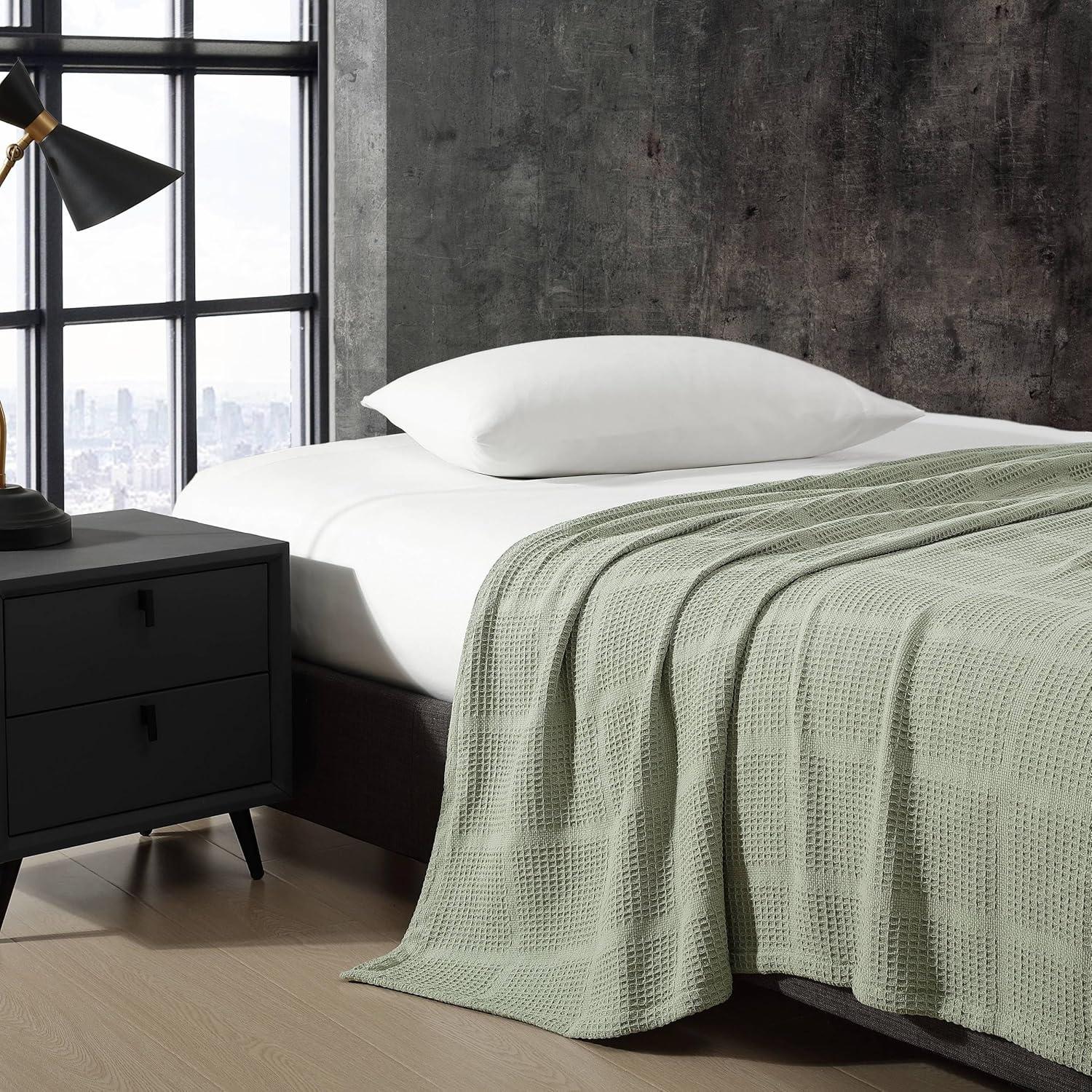 Kenneth Cole Kenneth Cole Waffle Grid Solid Cotton Blanket