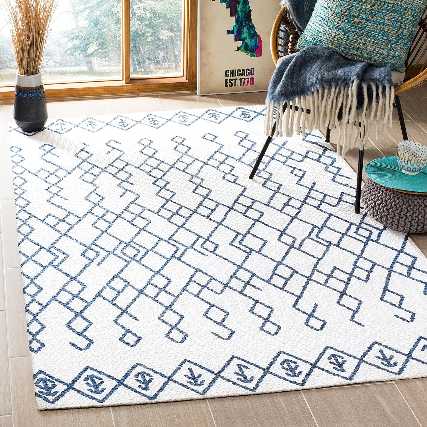 Cedar Brook CDR501 Loomed Indoor Area Rug - Ivory/Navy - 6'x6' - Safavieh
