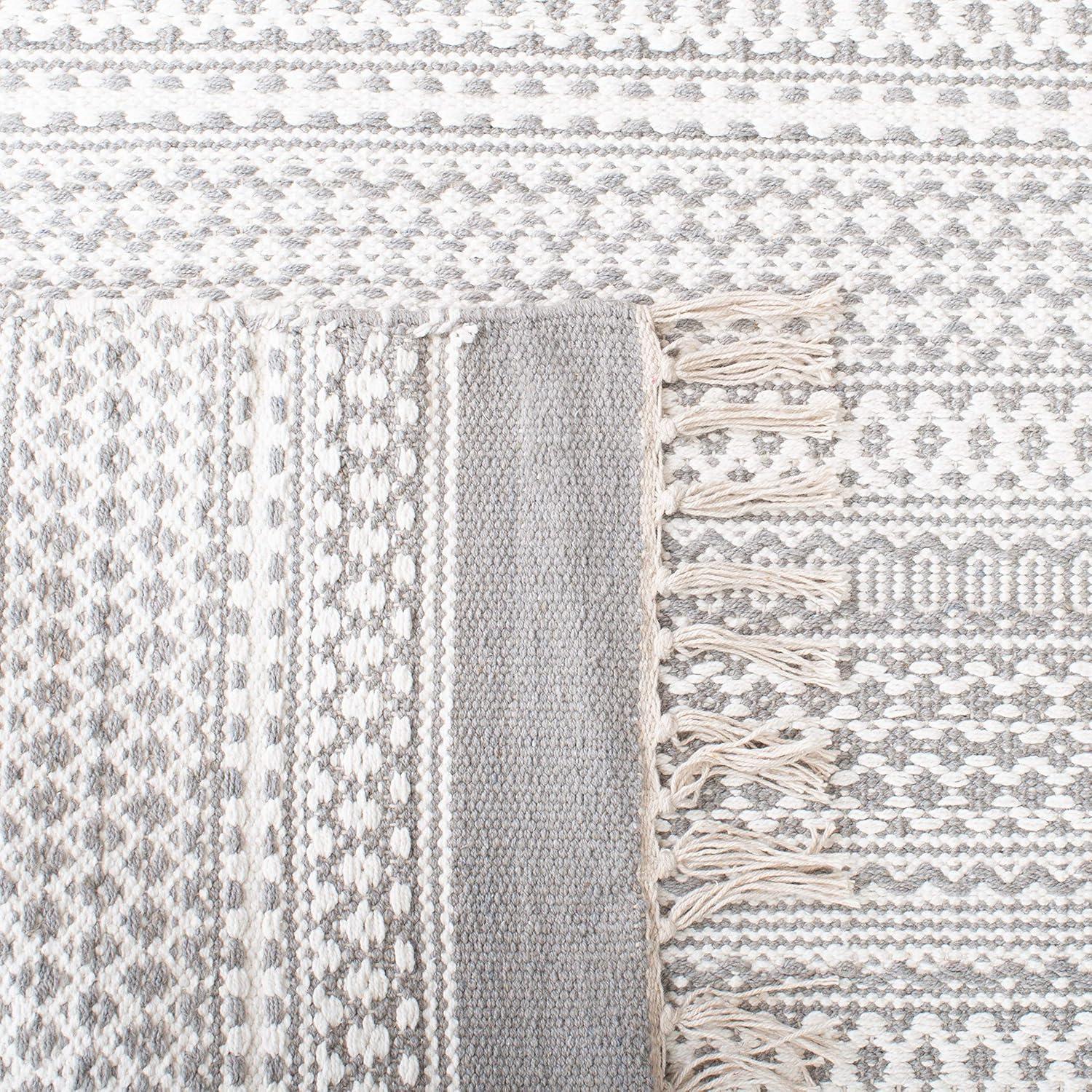 Kilim KLM705 Hand Woven Area Rug - Grey/Beige - 3'x5' - Safavieh.