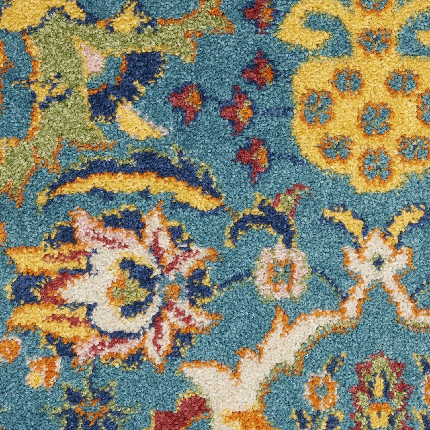 Nourison Allur Boho Indoor Area Rug Turquoise Ivory 9' x 12'