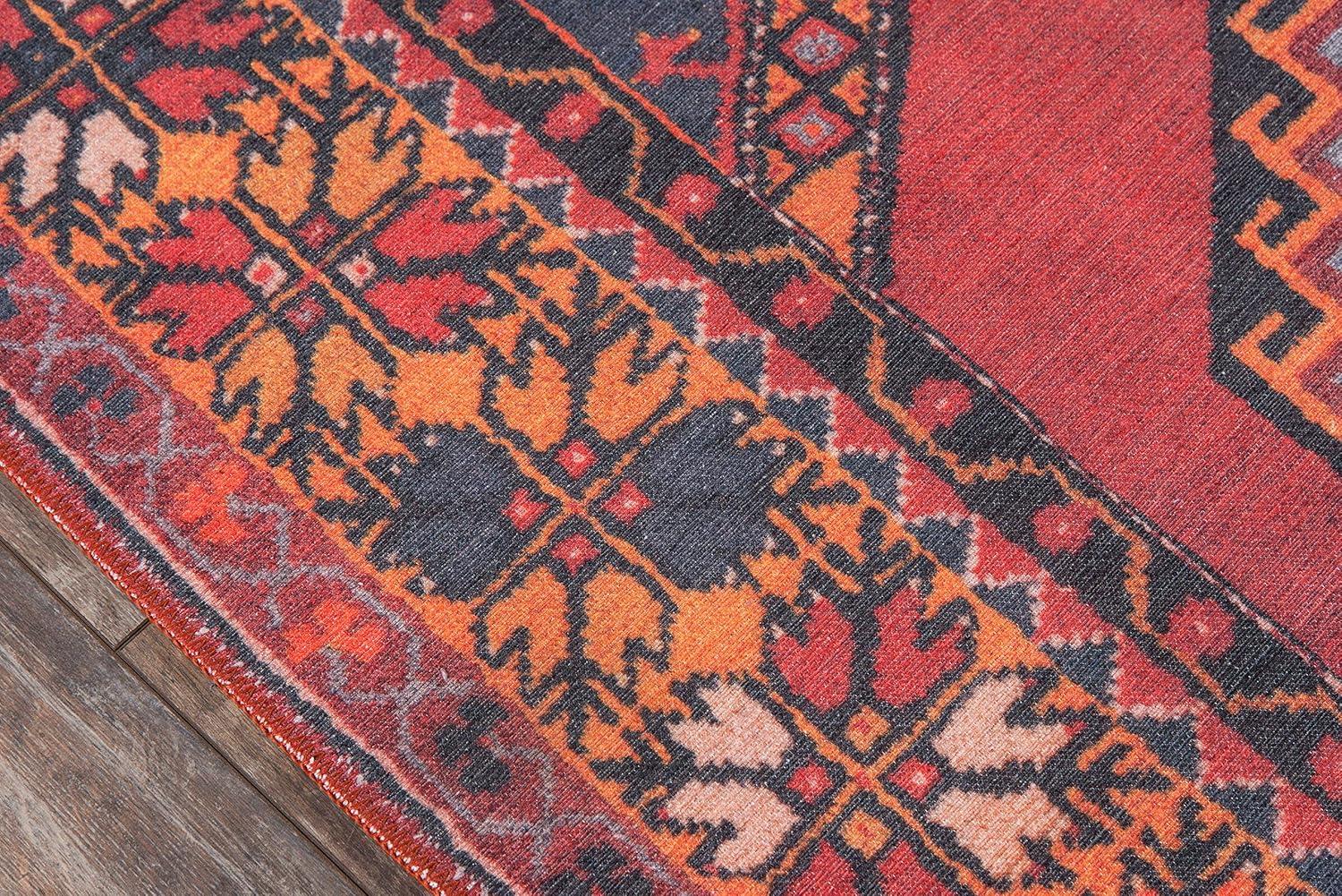 Momeni Afshar Polyester Machine Made Red Area Rug 5' X 7'6"