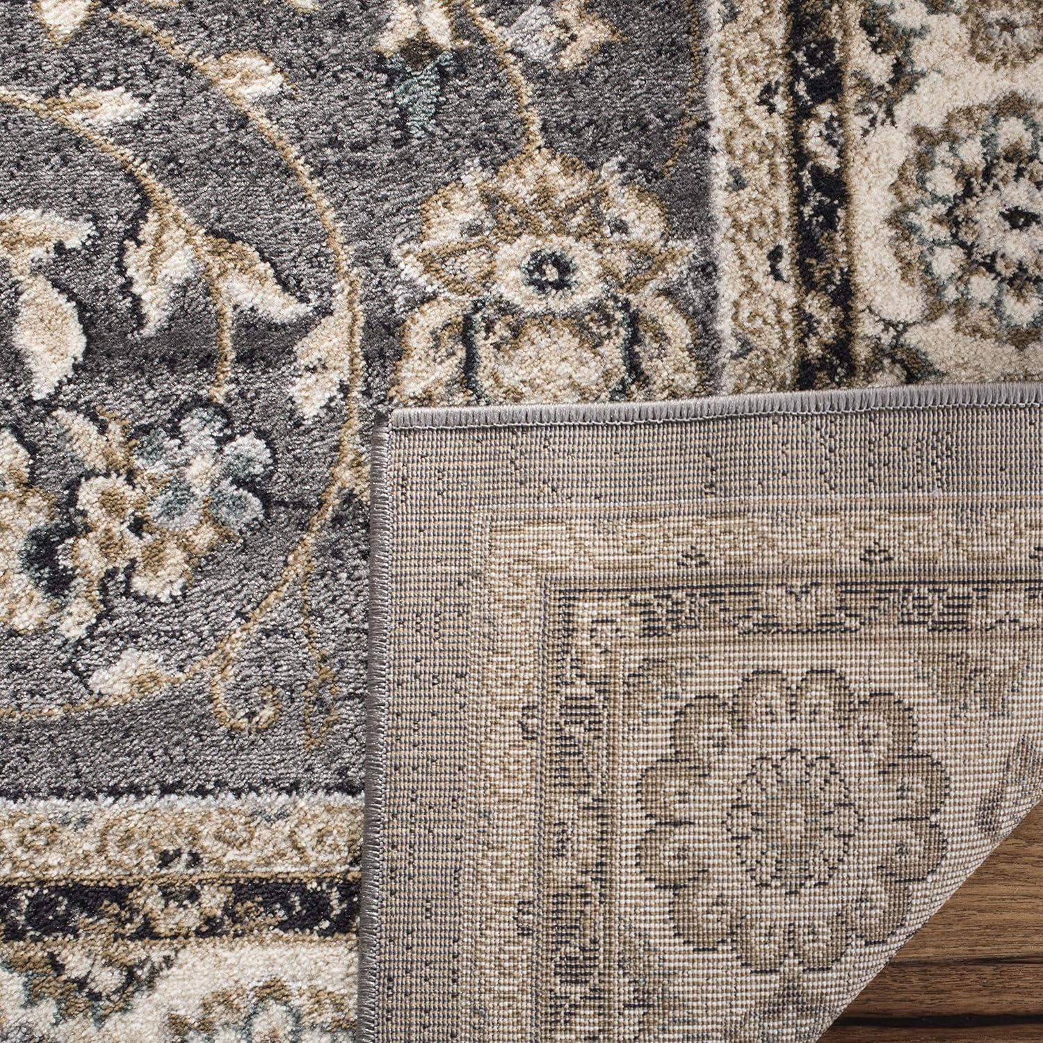 Lyndhurst LNH340 Power Loomed Area Rug - Grey/Cream - 5'3"x7'6" - Safavieh