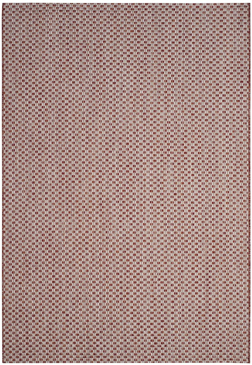 SAFAVIEH Courtyard Blair Geometric Indoor/Outdoor Area Rug, 4' x 5'7", Rust/Light Grey