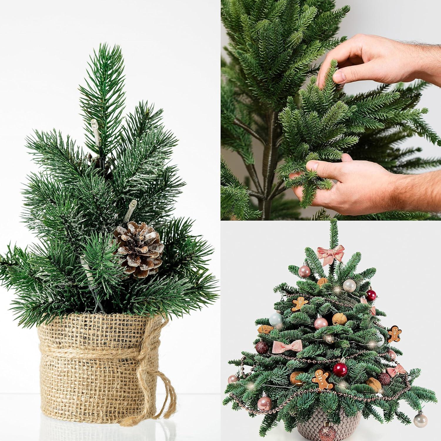 50 Pcs Artificial Pine Branches Christmas Pine Needles Green Plants Fake Greenery Pine Picks Christmas Decorations for DIY Garland Wreath Xmas Embellishing and Home Garden Decoration