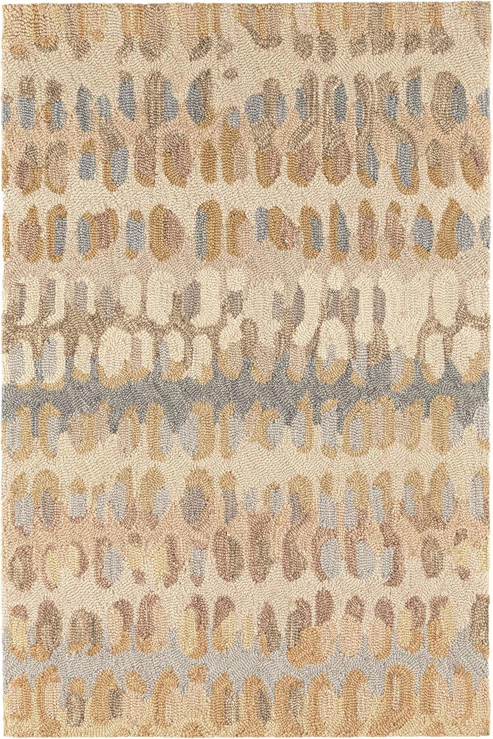 Paint Chip Natural Hand Micro Hooked Wool Rug