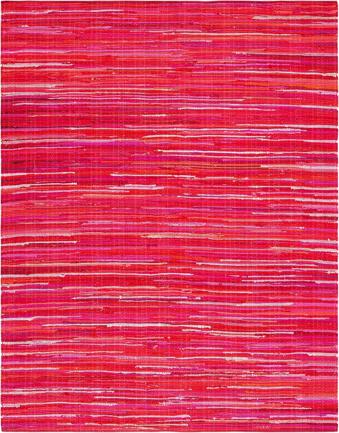 Rag Area Rug RAR130 Hand Woven Area Rug - Red/Multi - 6'x9' - Safavieh.