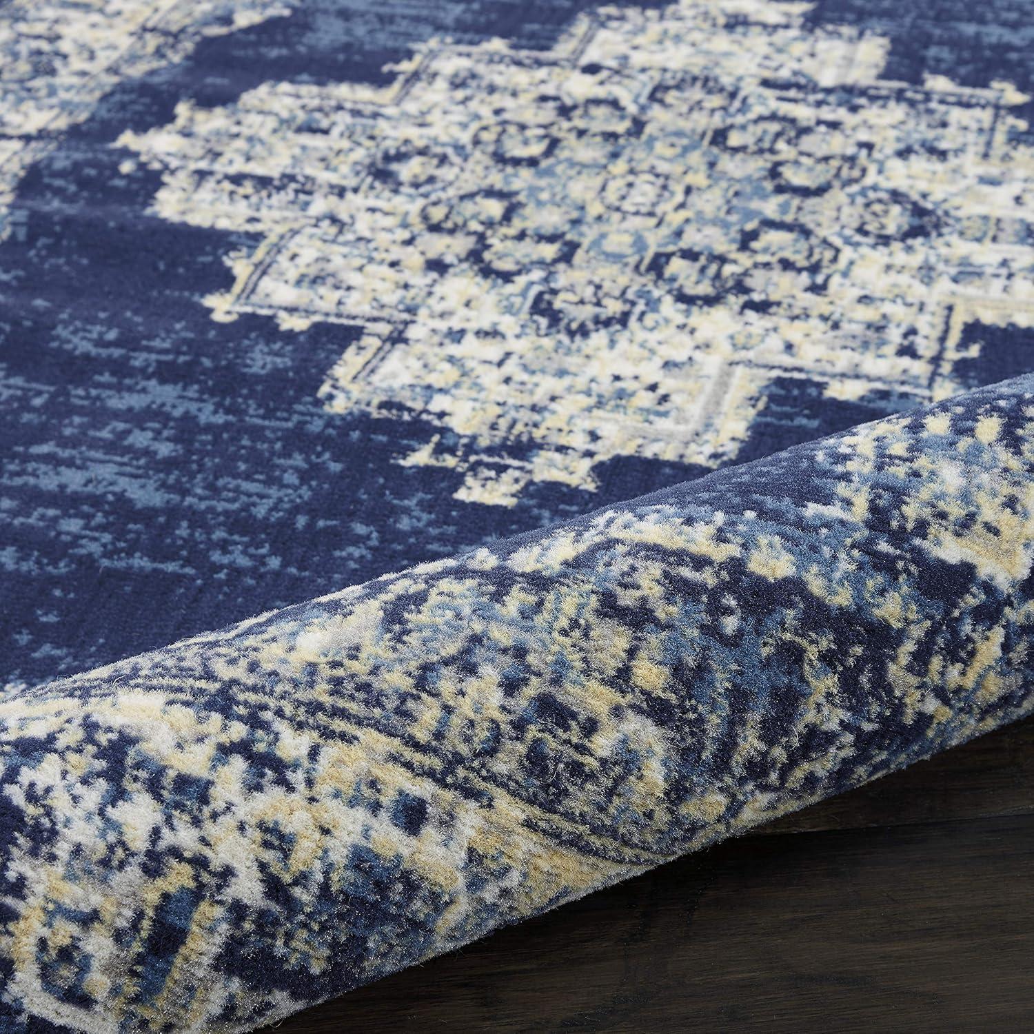 Charlton Home® Golter Grafix 5'3" X 7'3" Navy Blue Vintage Indoor Rug