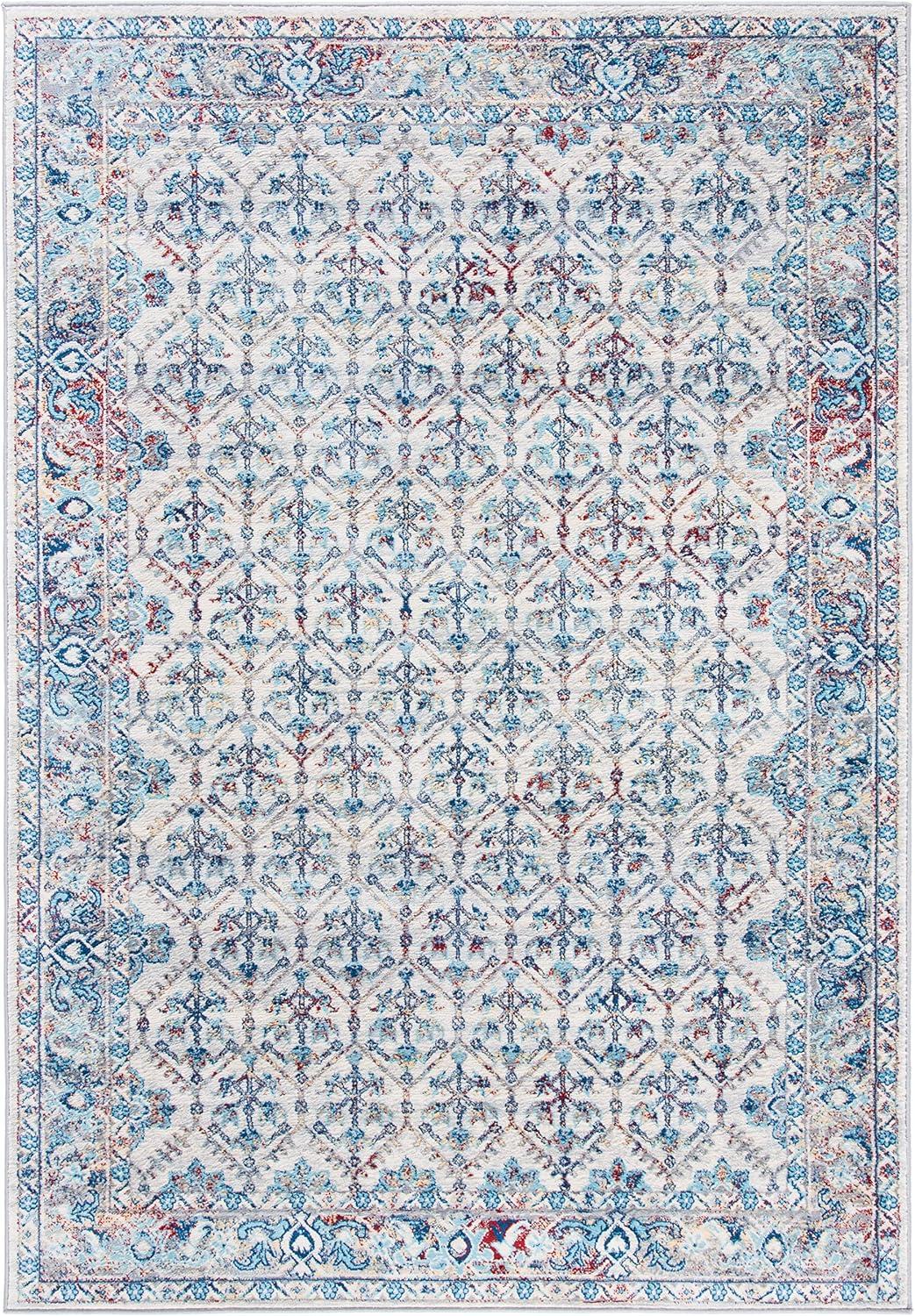 Brentwood BNT869 Power Loomed Area Rug - Ivory/Blue - 6'x9' - Safavieh.