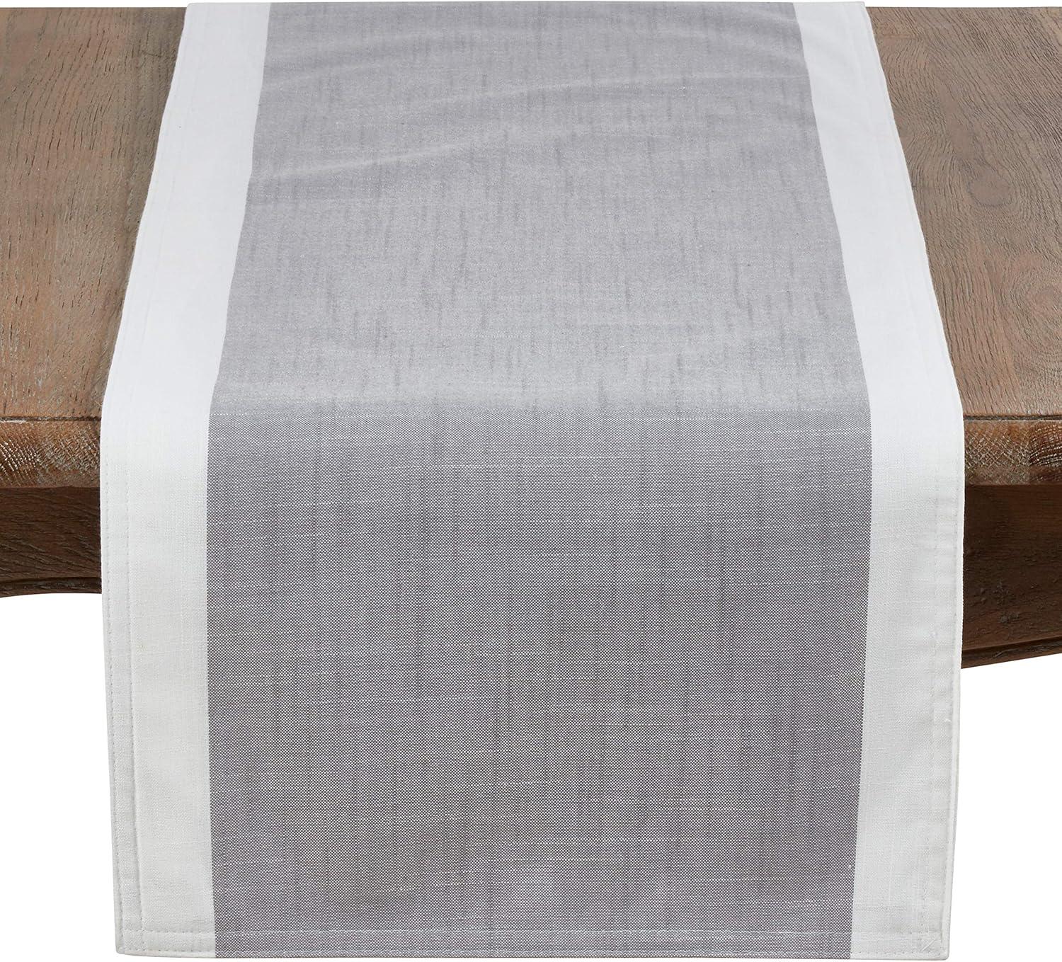 Saro Lifestyle Table Runner With White Banded Border