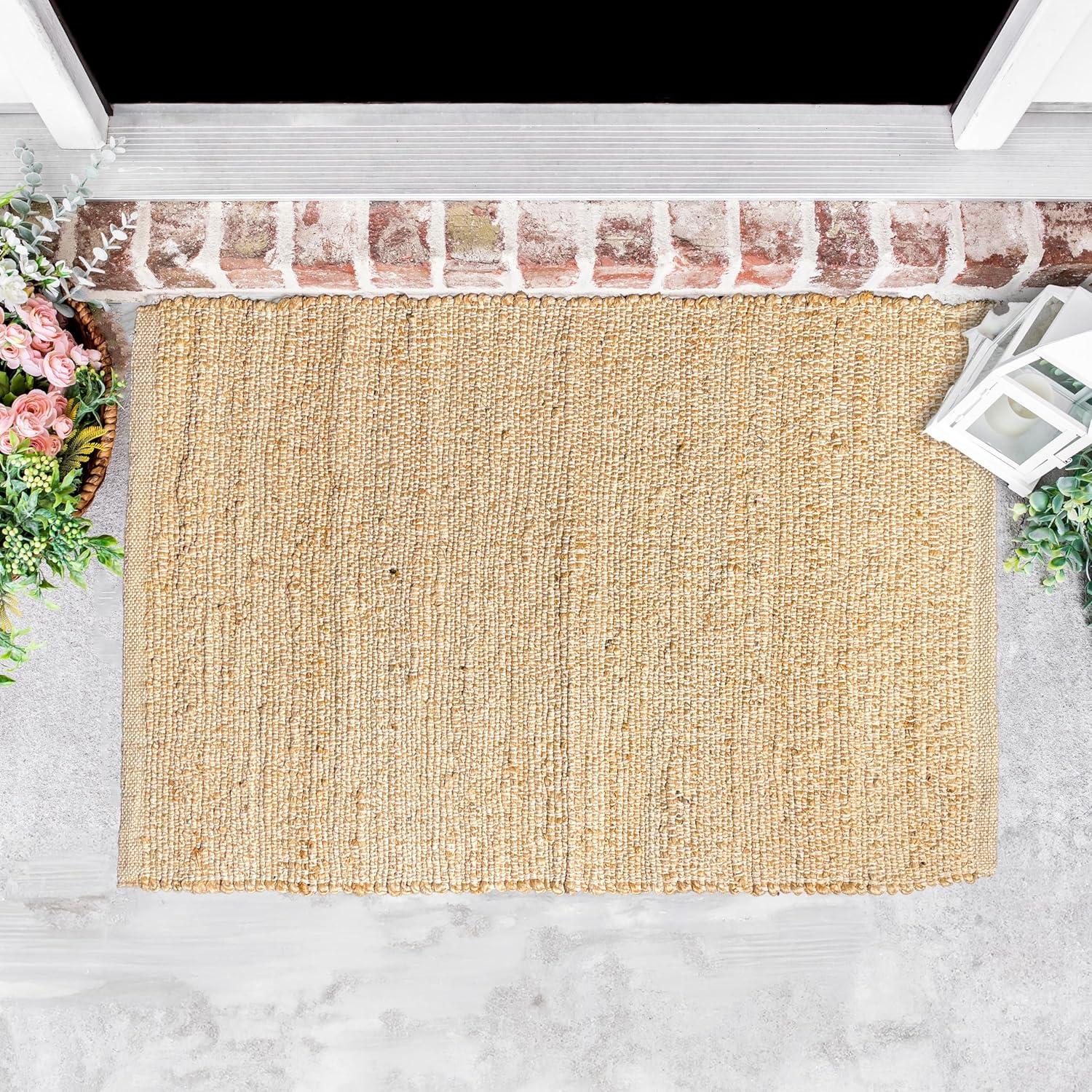4'x6' Pata Hand Woven Chunky Jute Area Rug, Light Ivory - JONATHAN Y