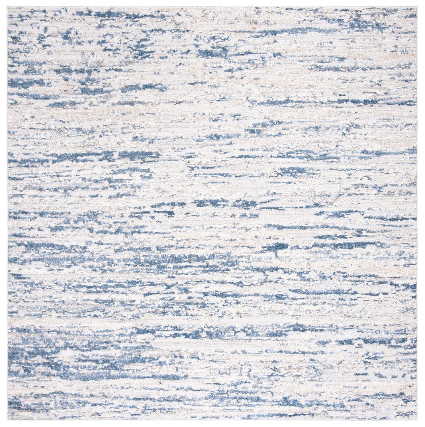 Amelia ALA768 Power Loomed Area Rug - Ivory/Blue - 3'x3' - Safavieh.