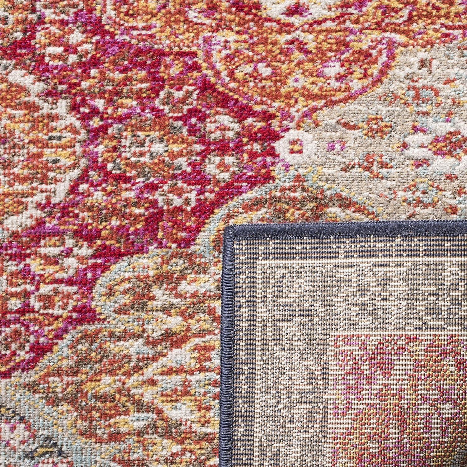 Montage MTG281 Power Loomed Indoor/Outdoor Area Rug - Red/Aqua - 8'x10' - Safavieh